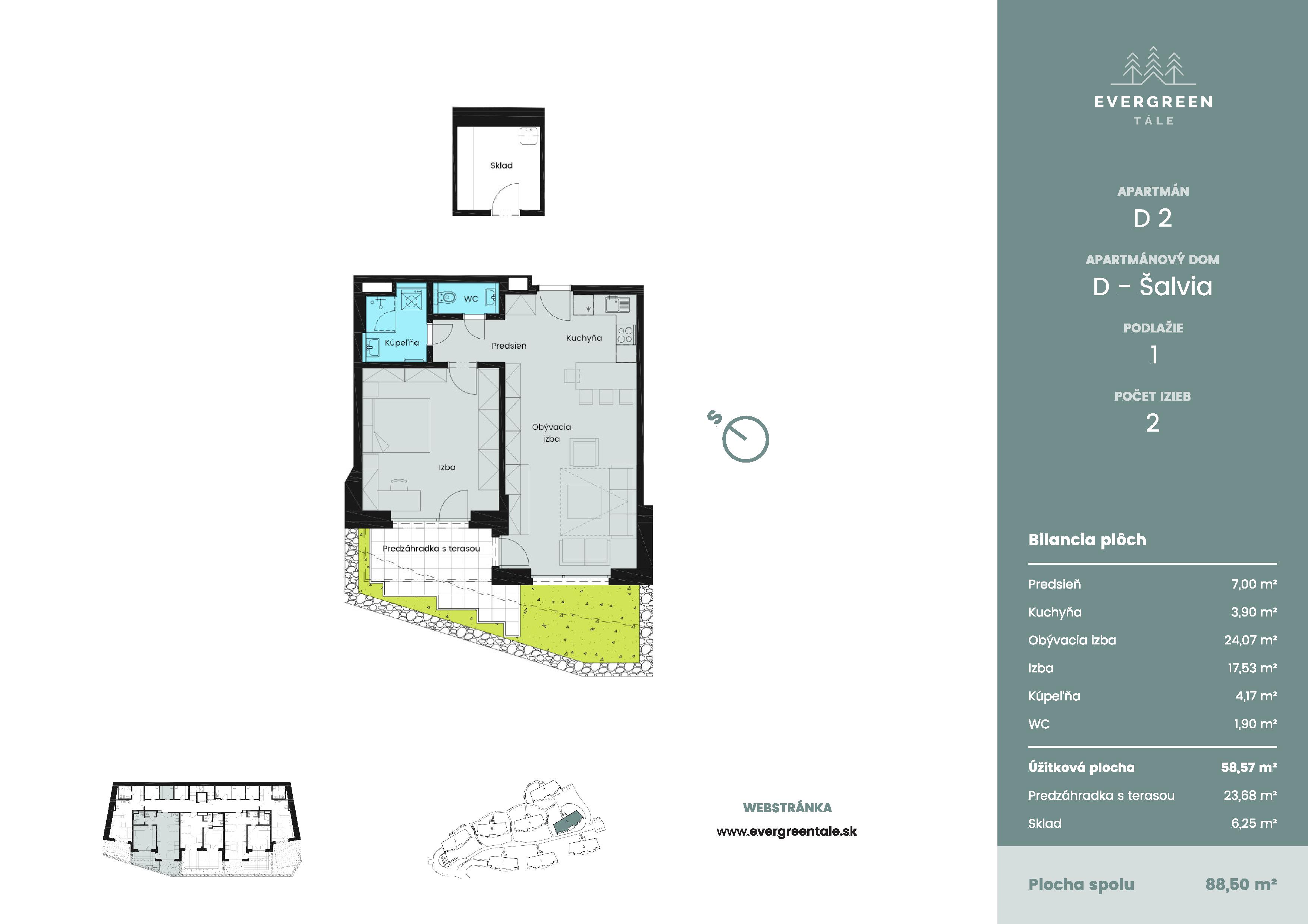 Evergreen Tále - D2 - Pôdorys