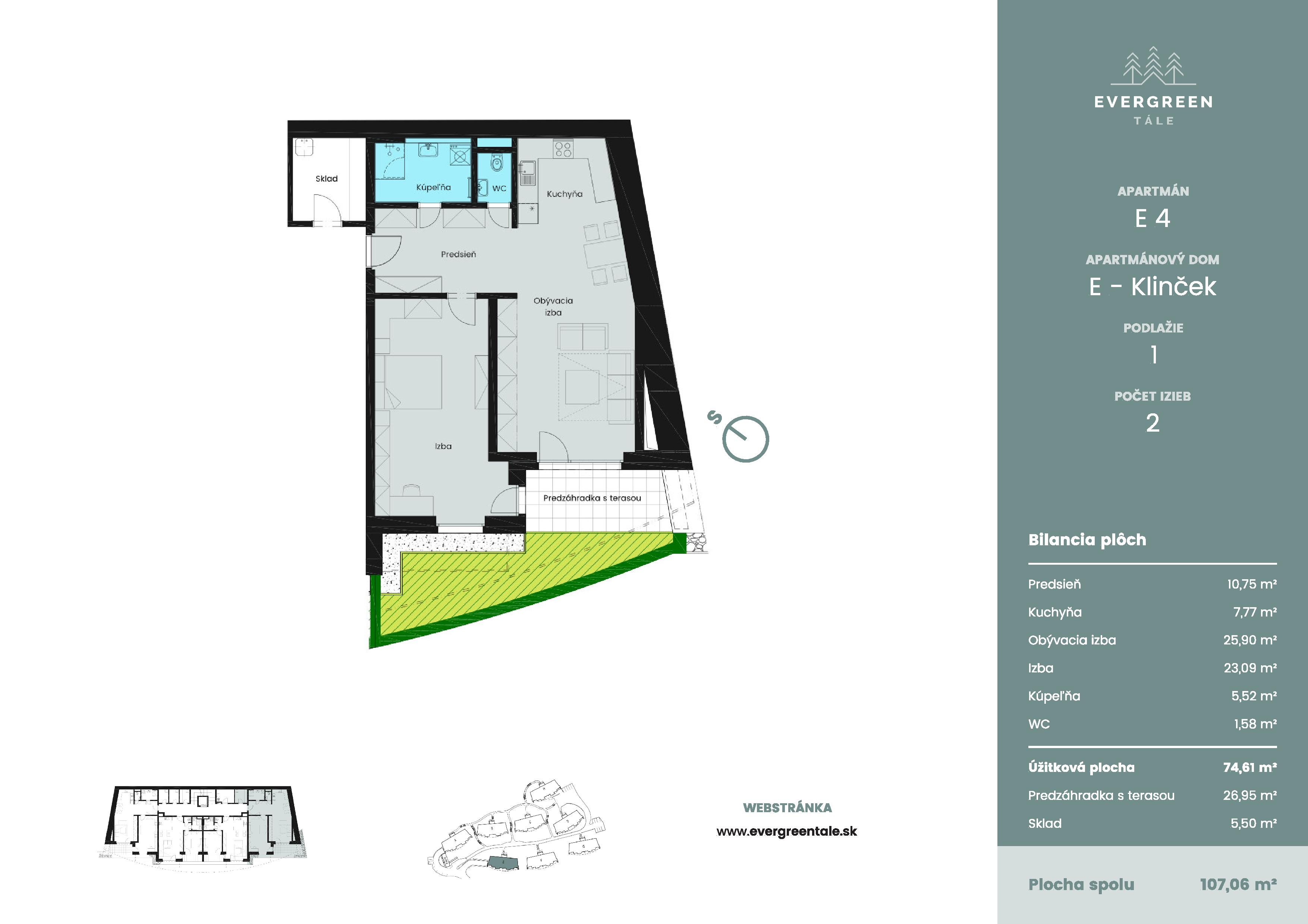 Evergreen Tále - E4 - Pôdorys