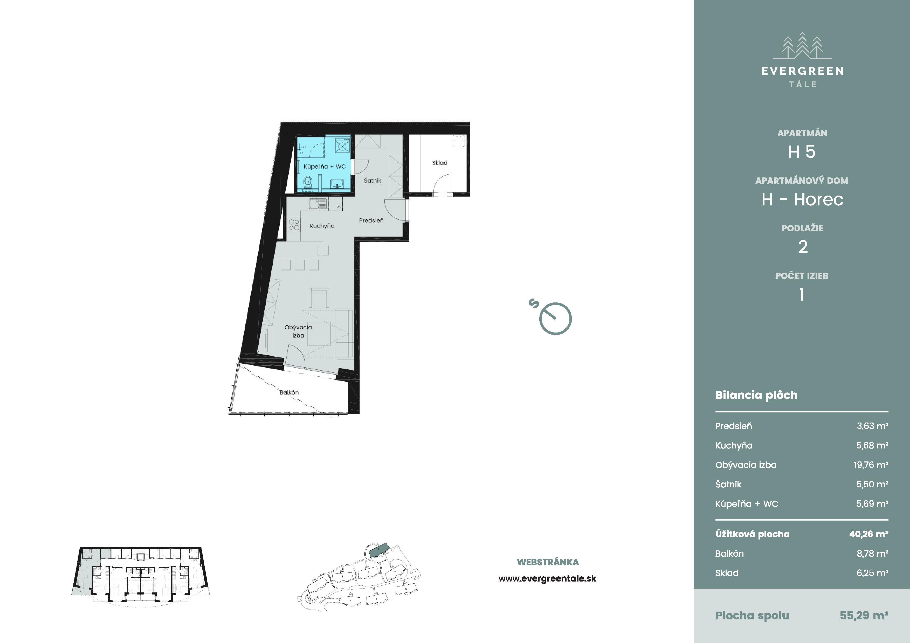 Evergreen Tále - H5 - Pôdorys