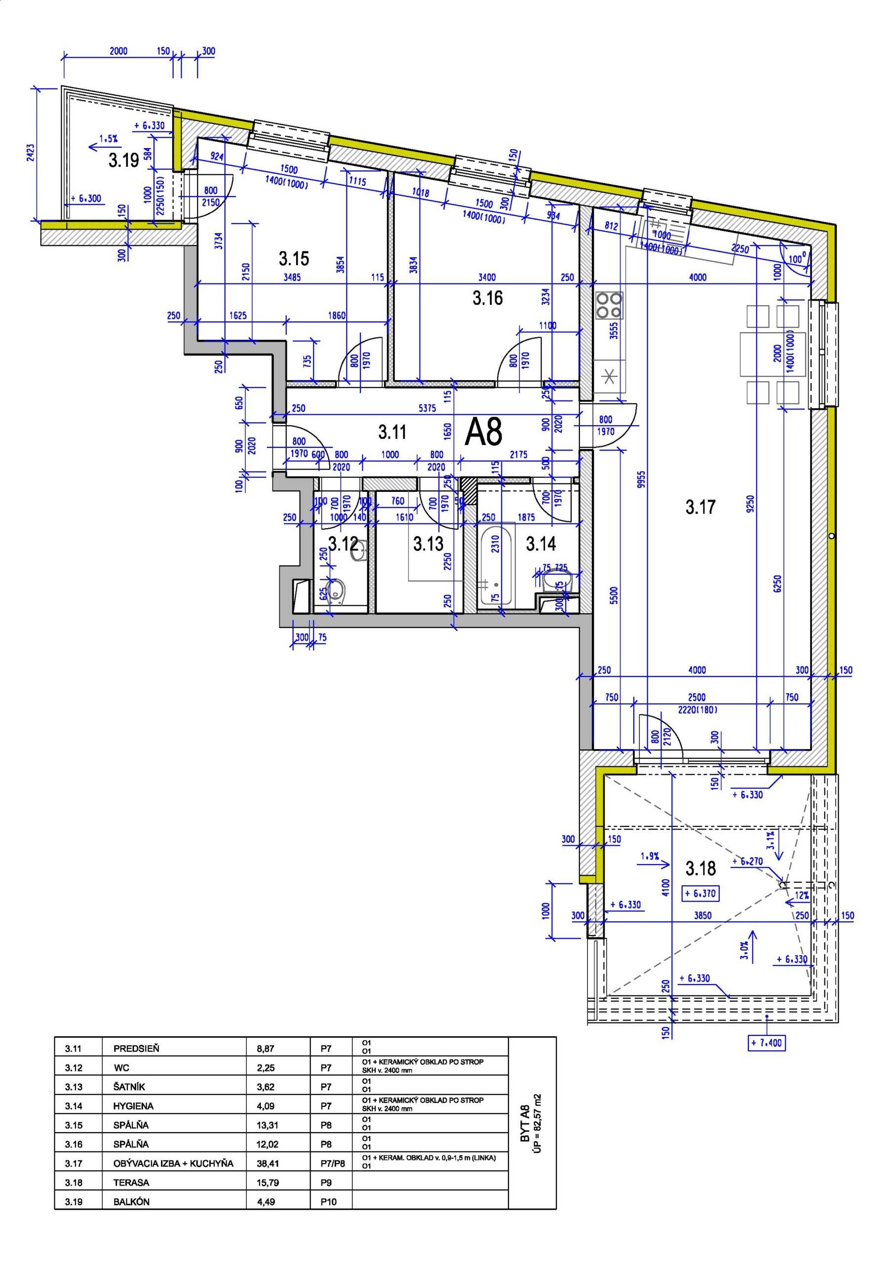 Bývanie Ružičky - A8 - Pôdorys