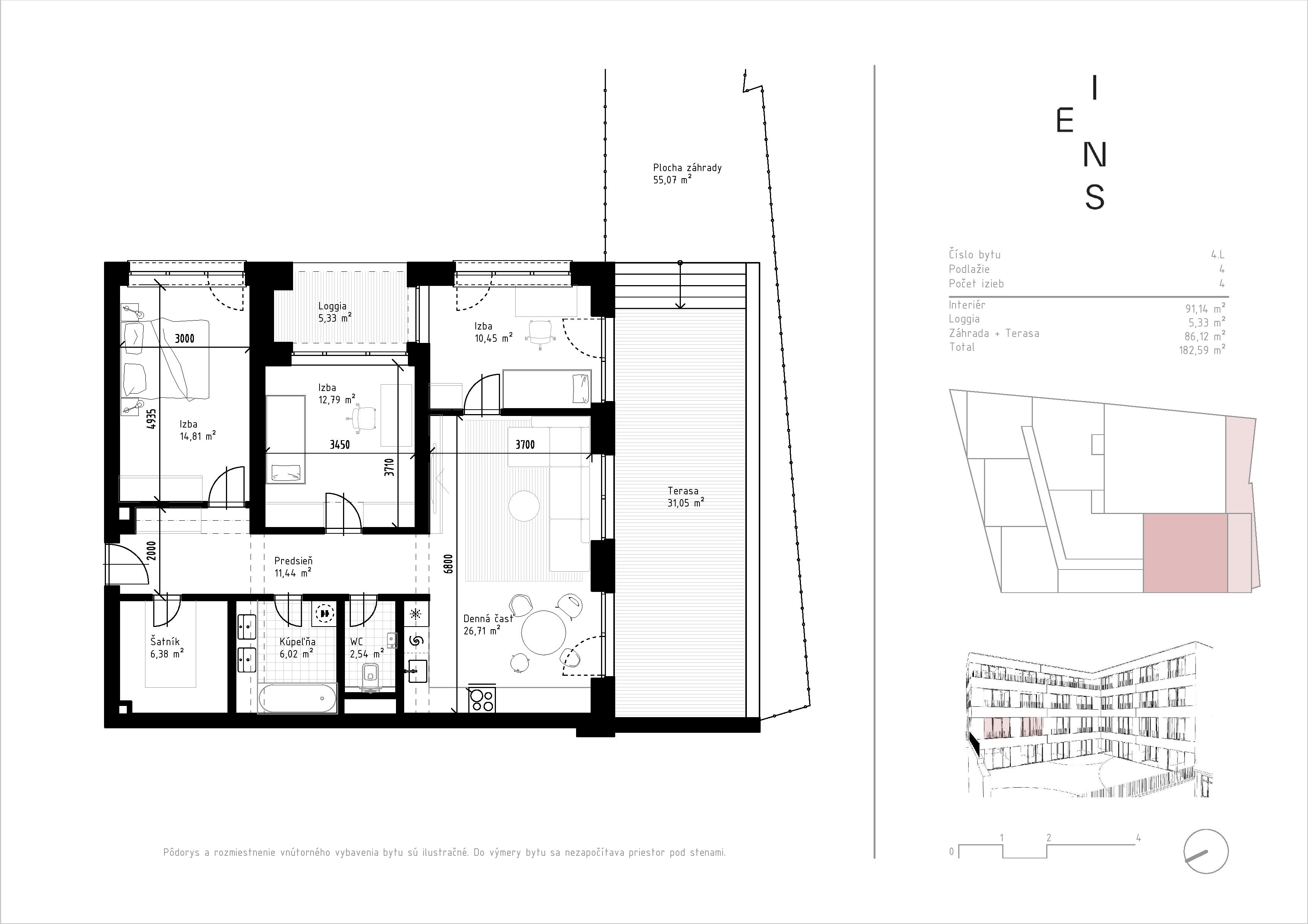 Eins - 4L - Pôdorys
