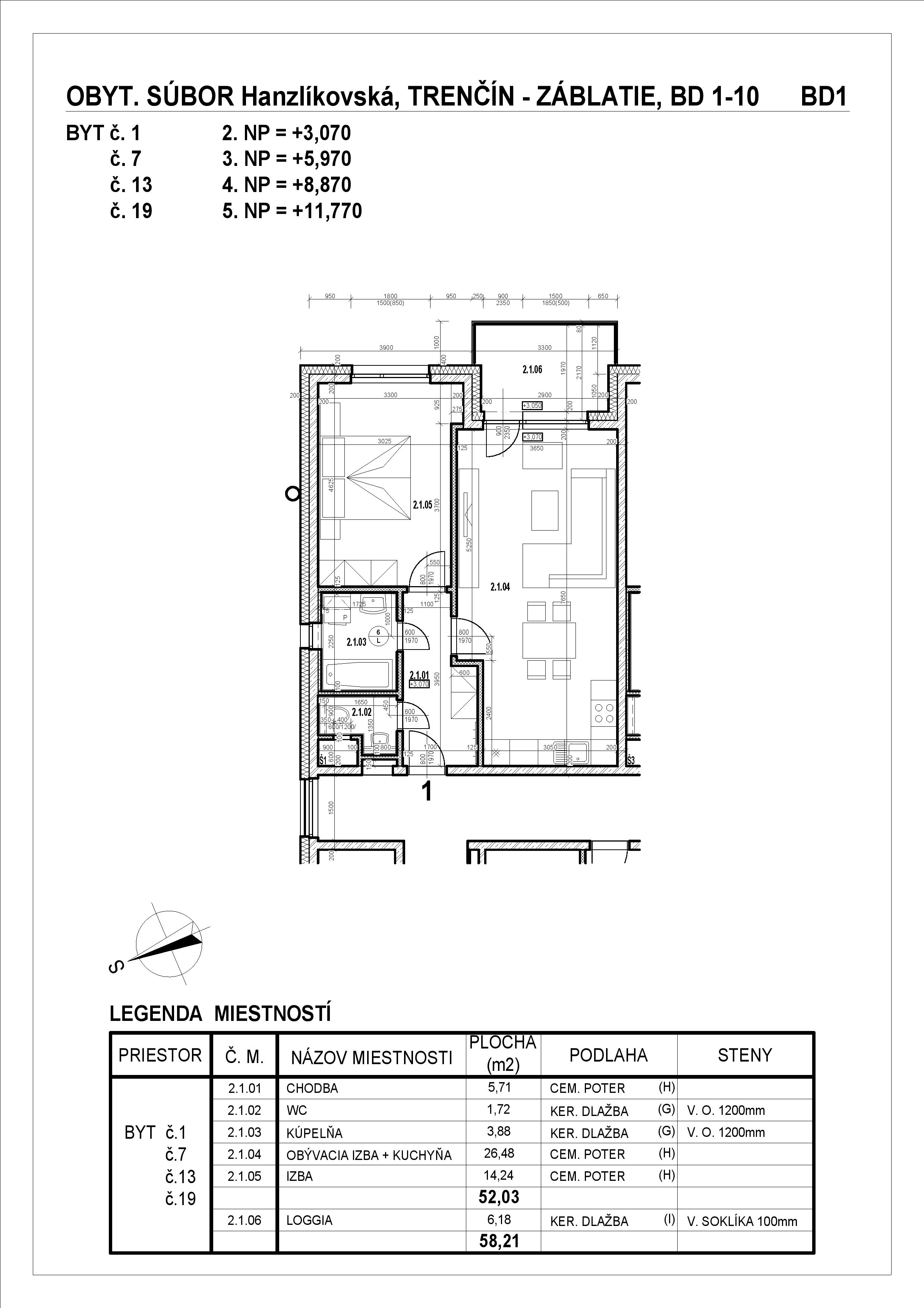 Hanzlíkovská - 1 - Pôdorys