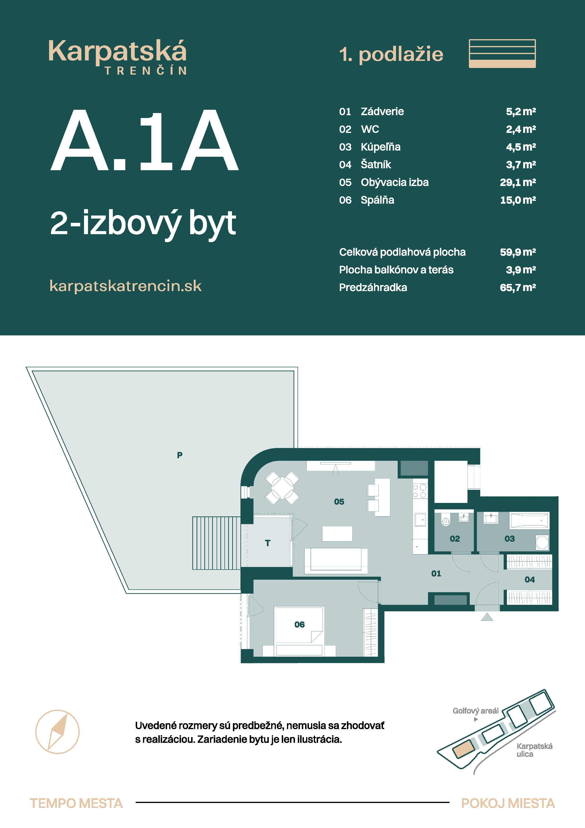 Karpatská Trenčín - A.1A - Pôdorys