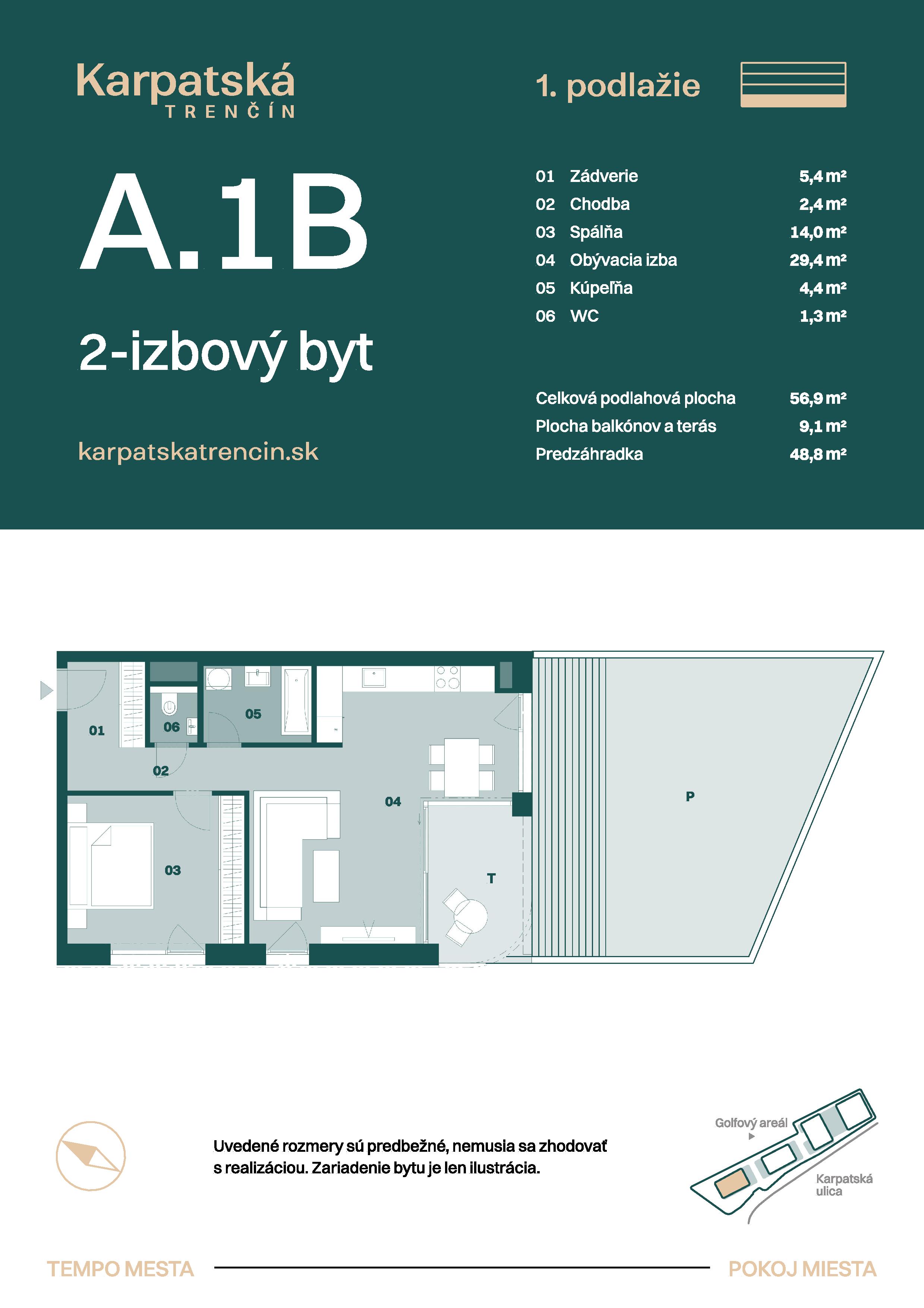Karpatská Trenčín - A.1B - Pôdorys