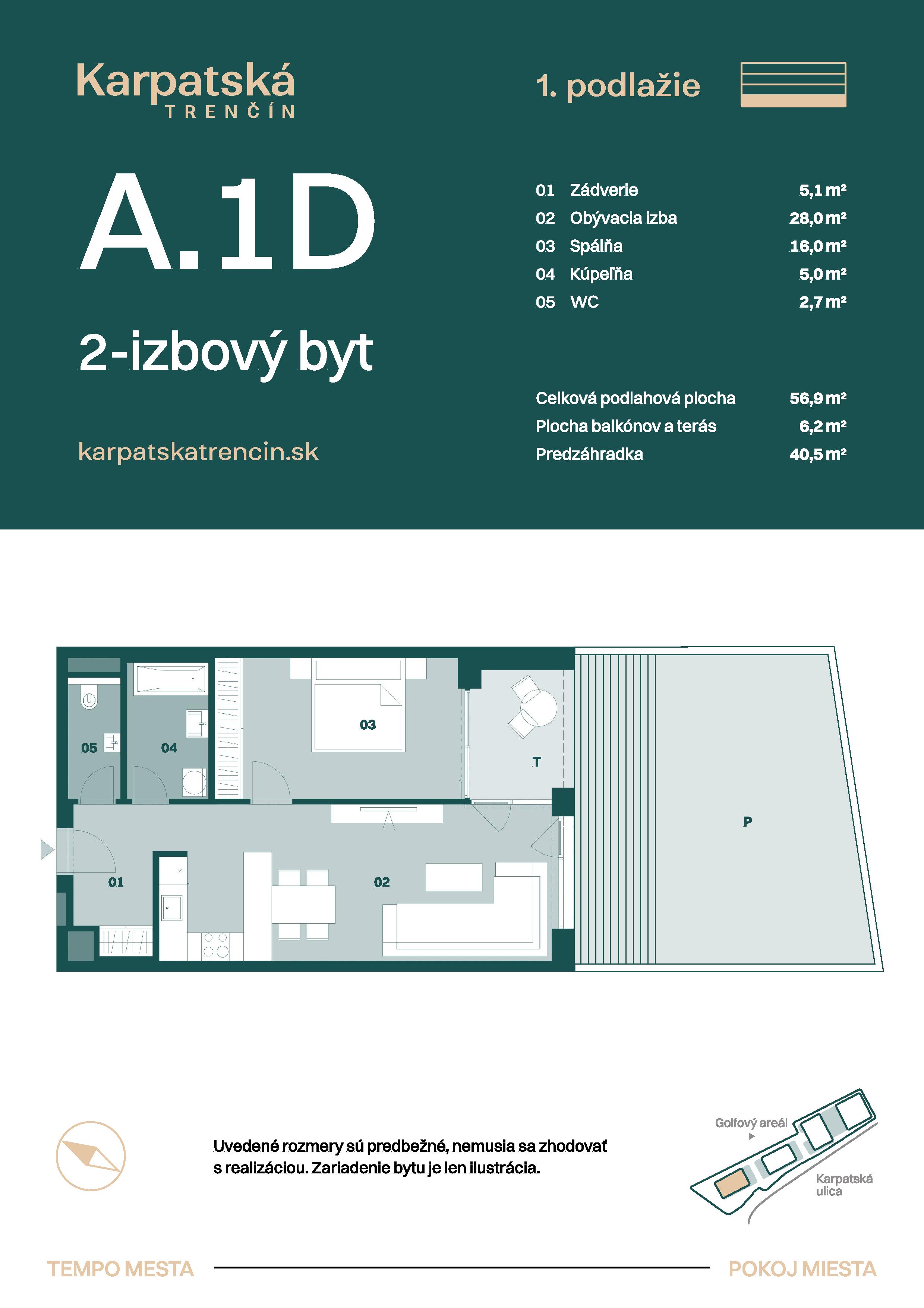 Karpatská Trenčín - A.1D - Pôdorys