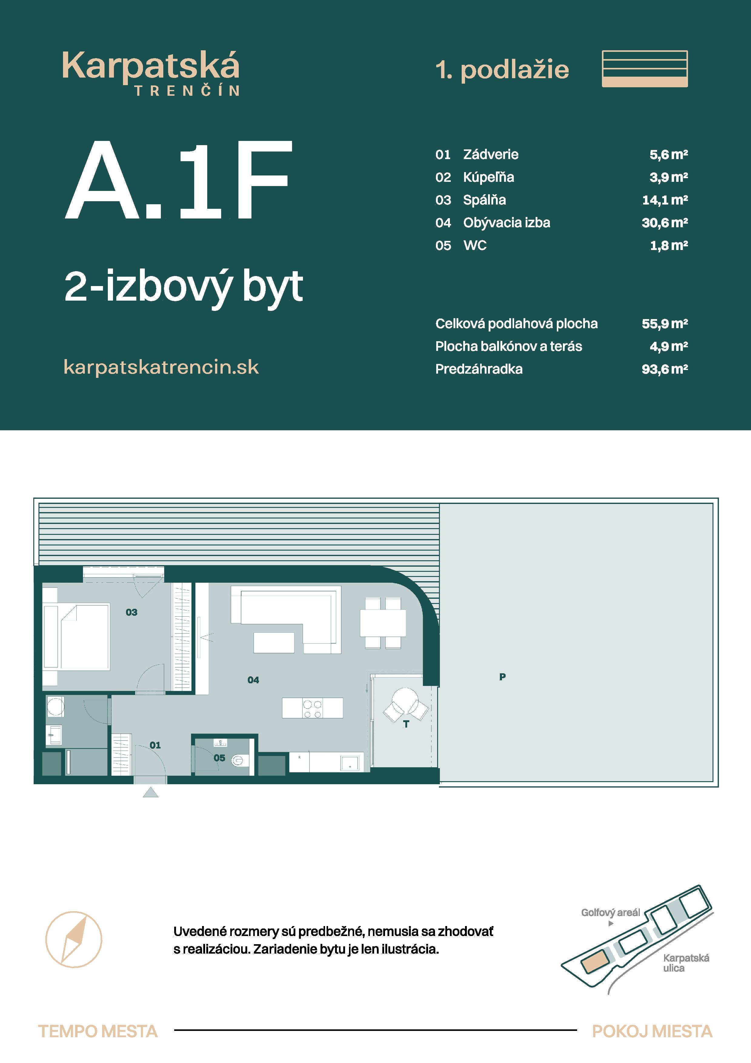 Karpatská Trenčín - A.1F - Pôdorys