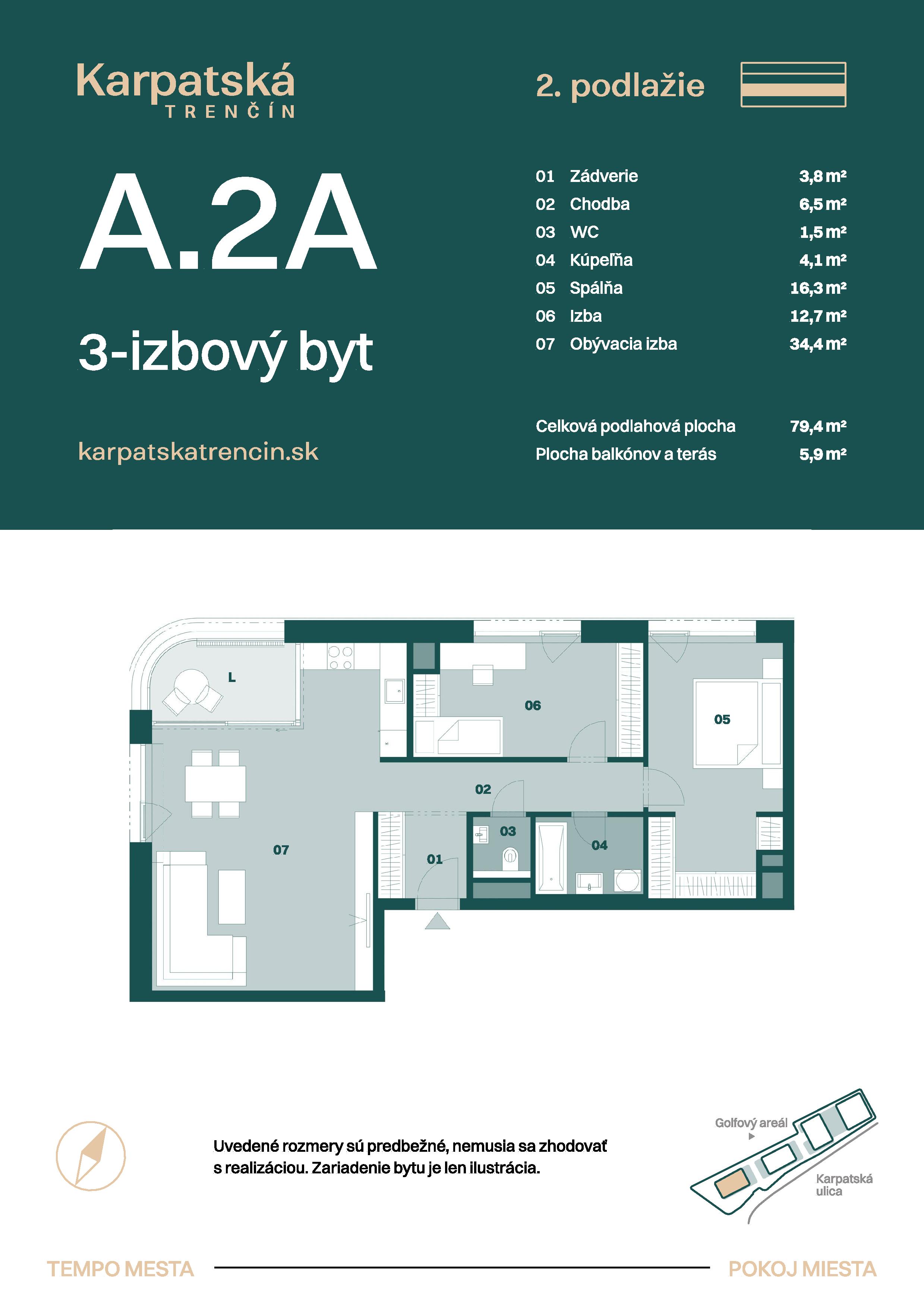 Karpatská Trenčín - A.2A - Pôdorys