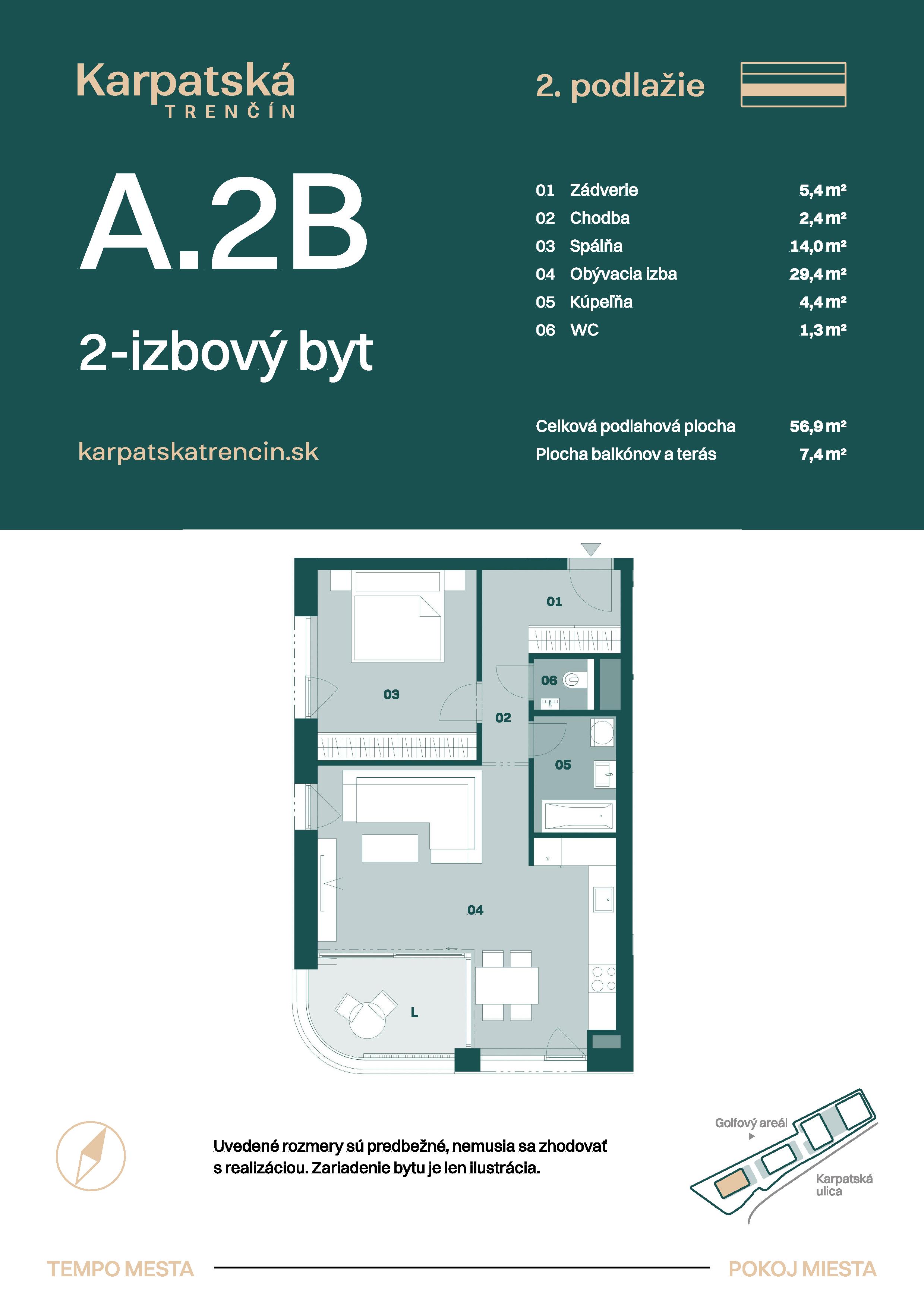 Karpatská Trenčín - A.2B - Pôdorys