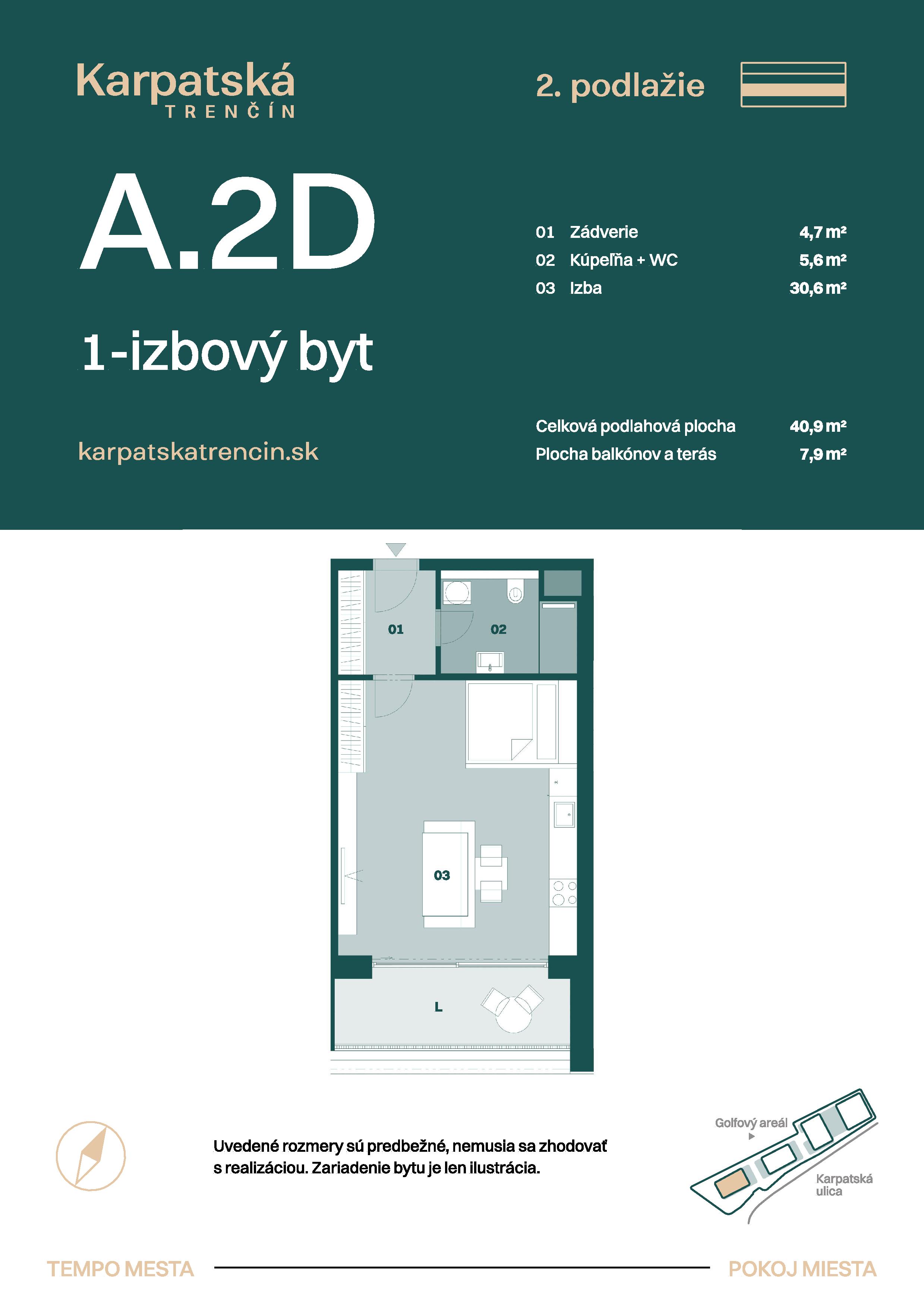 Karpatská Trenčín - A.2D - Pôdorys