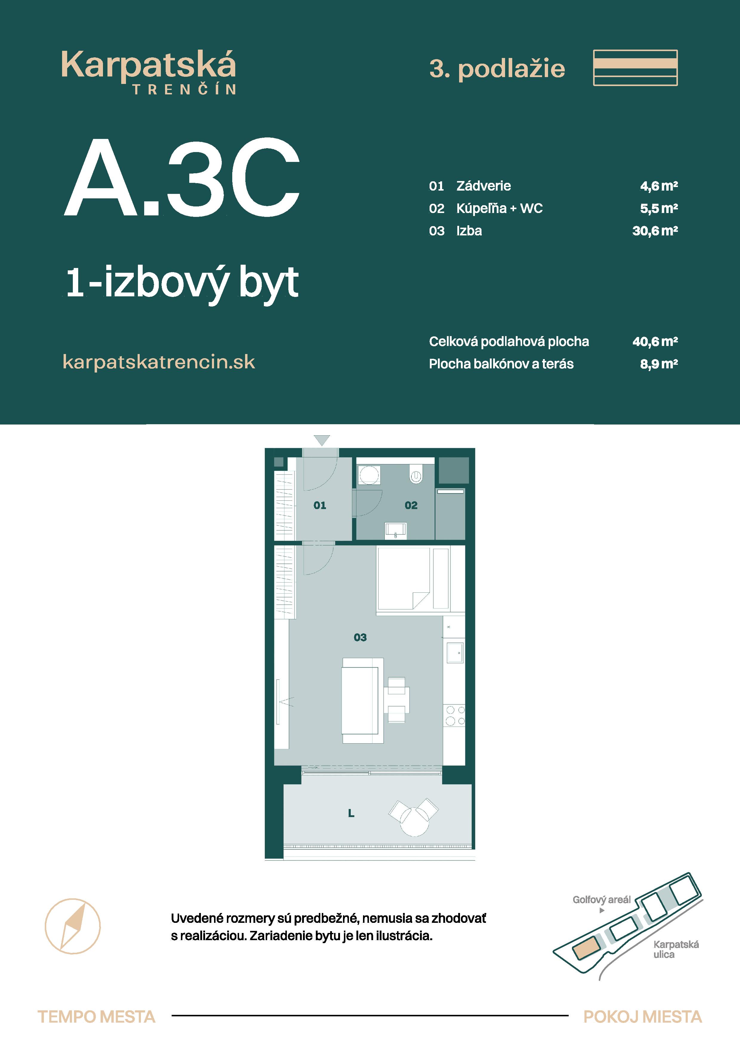 Karpatská Trenčín - A.3C - Pôdorys