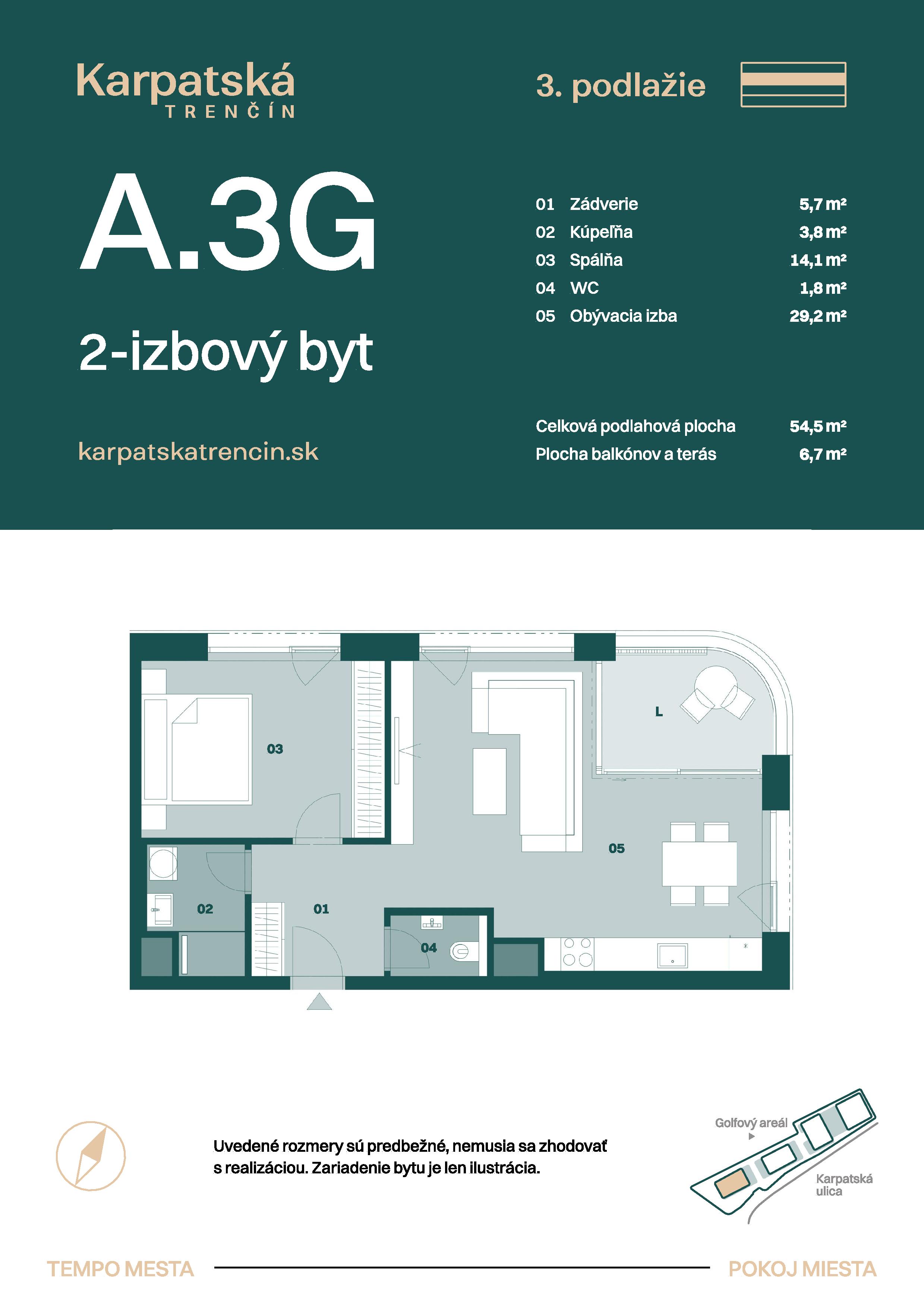Karpatská Trenčín - A.3G - Pôdorys