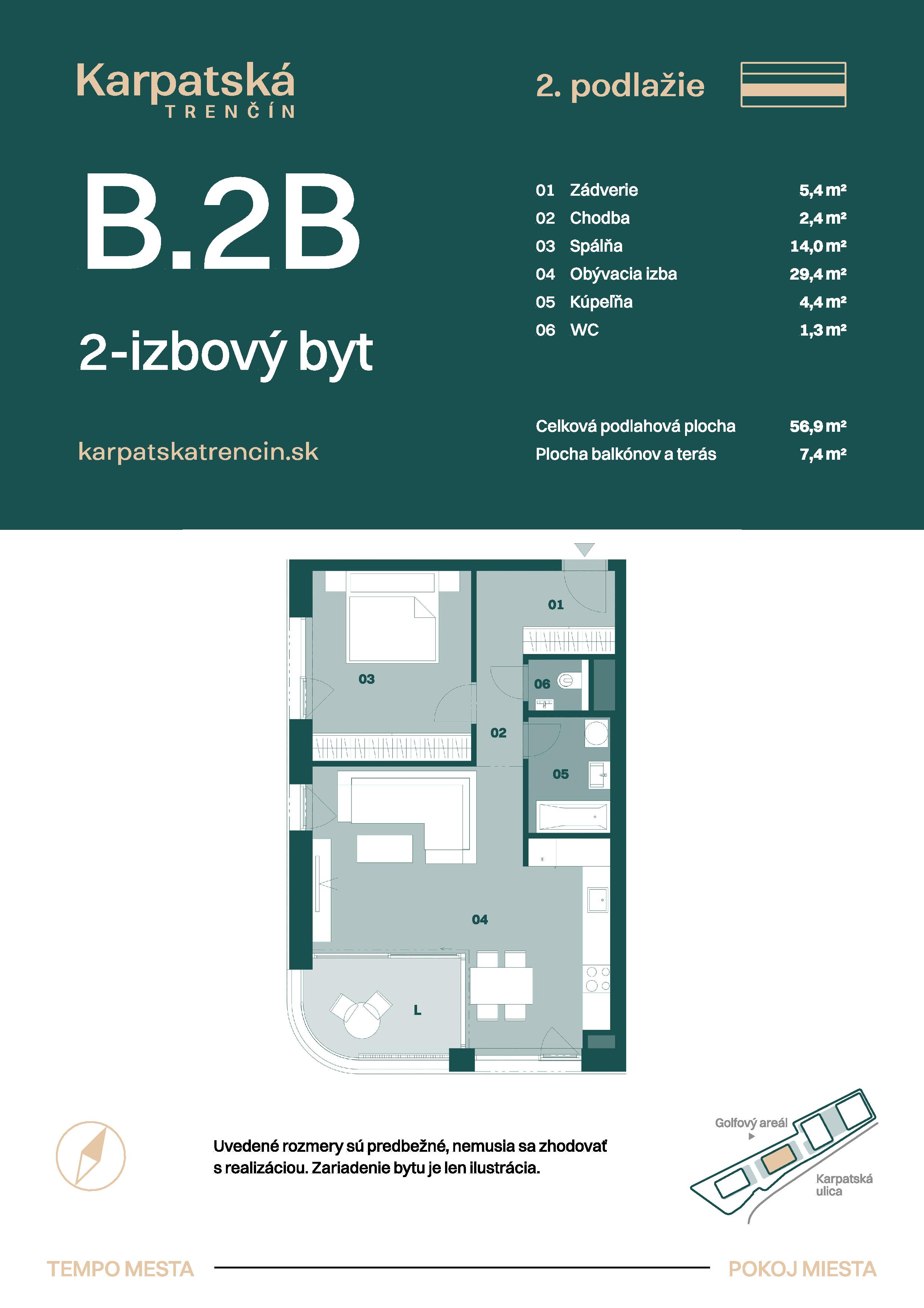 Karpatská Trenčín - B.2B - Pôdorys