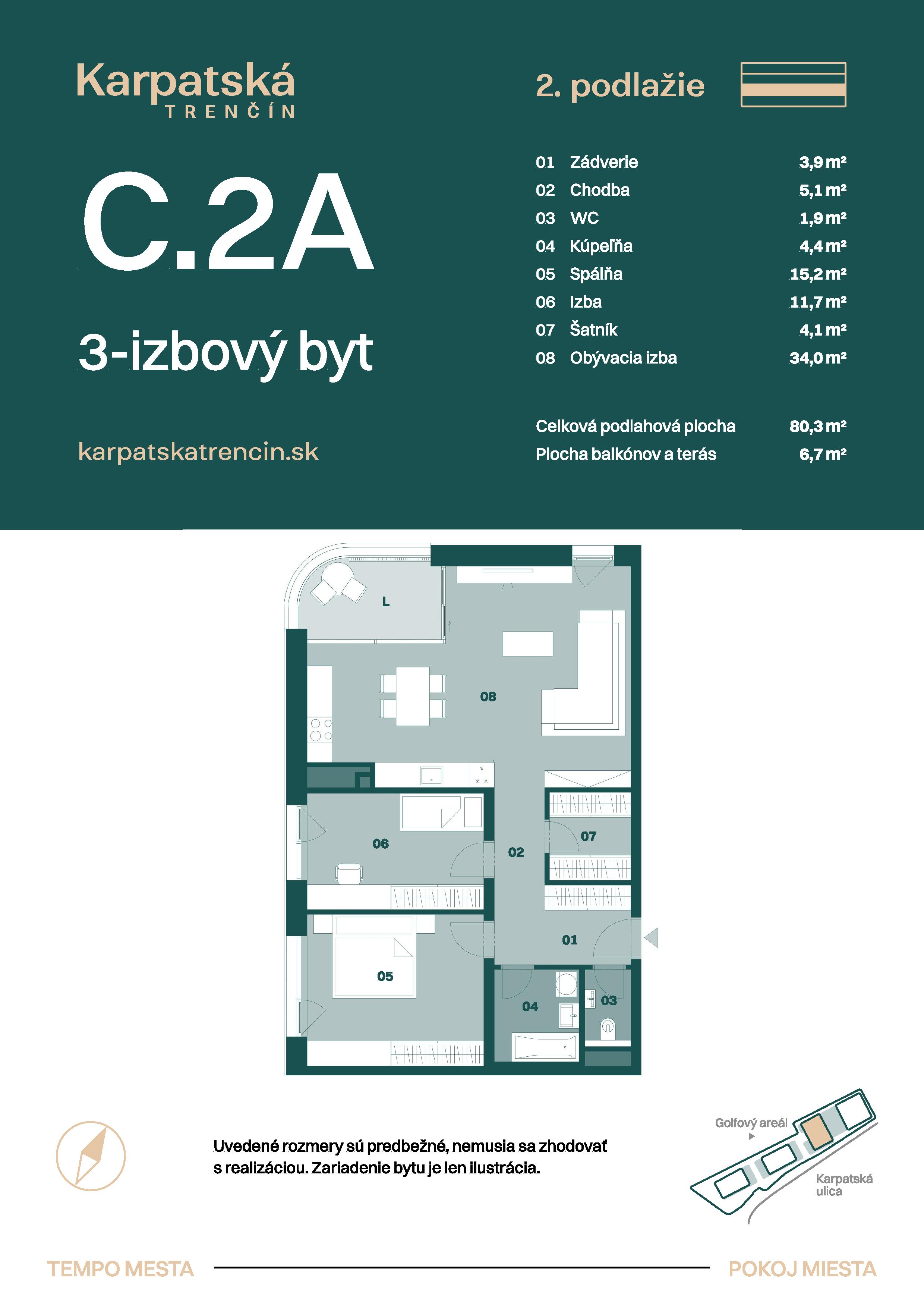Karpatská Trenčín - C.2A - Pôdorys