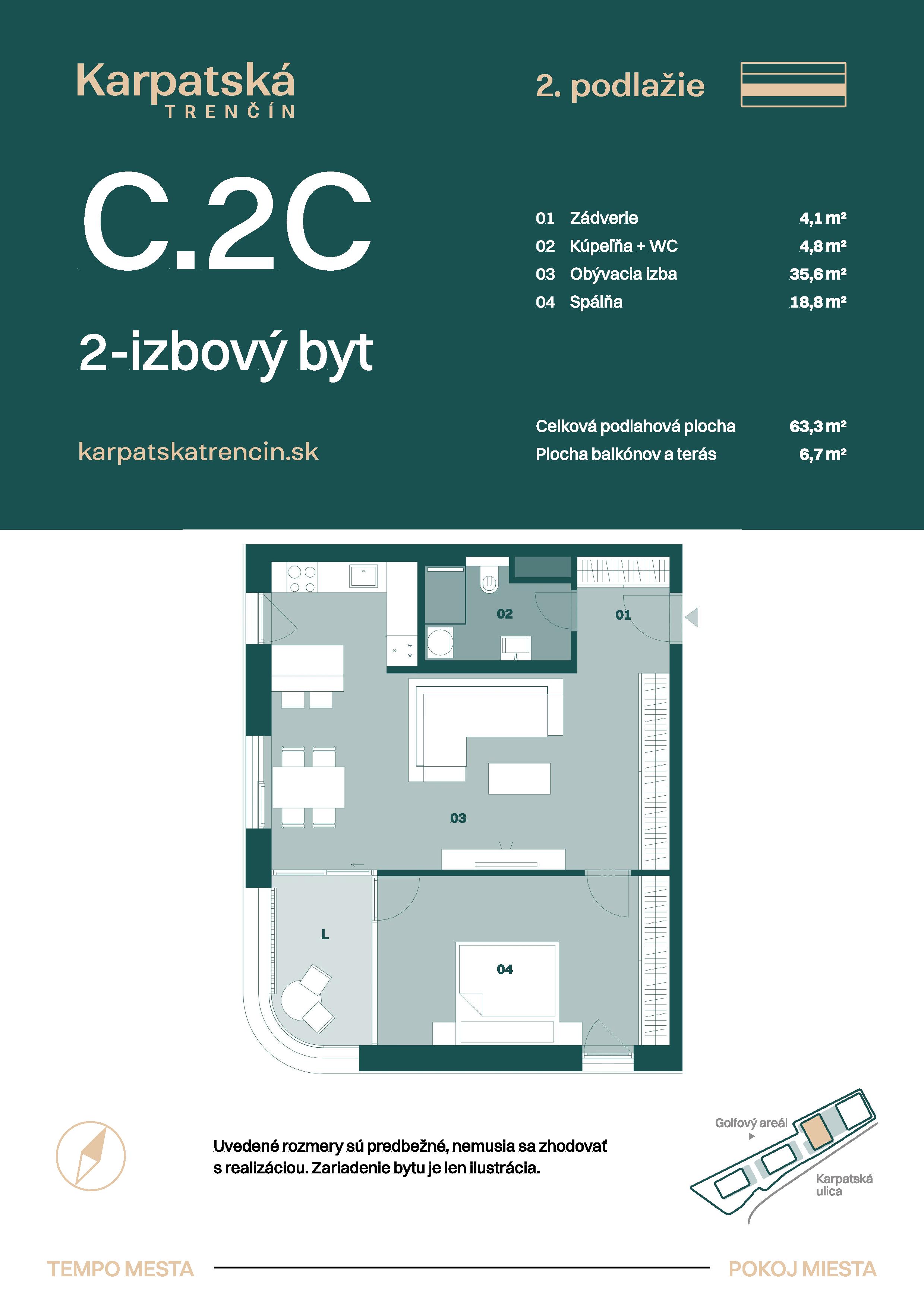 Karpatská Trenčín - C.2C - Pôdorys