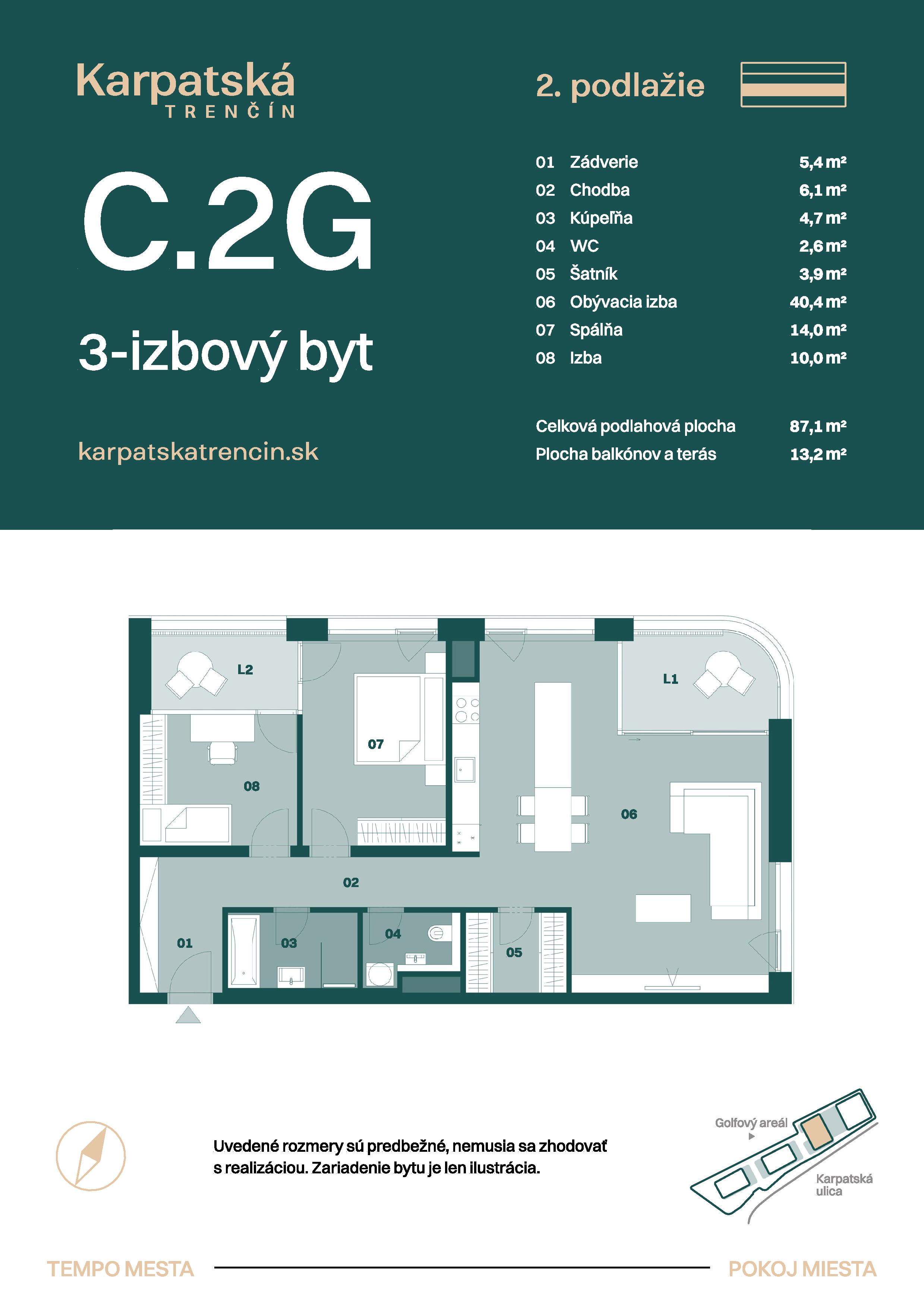 Karpatská Trenčín - C.2G - Pôdorys
