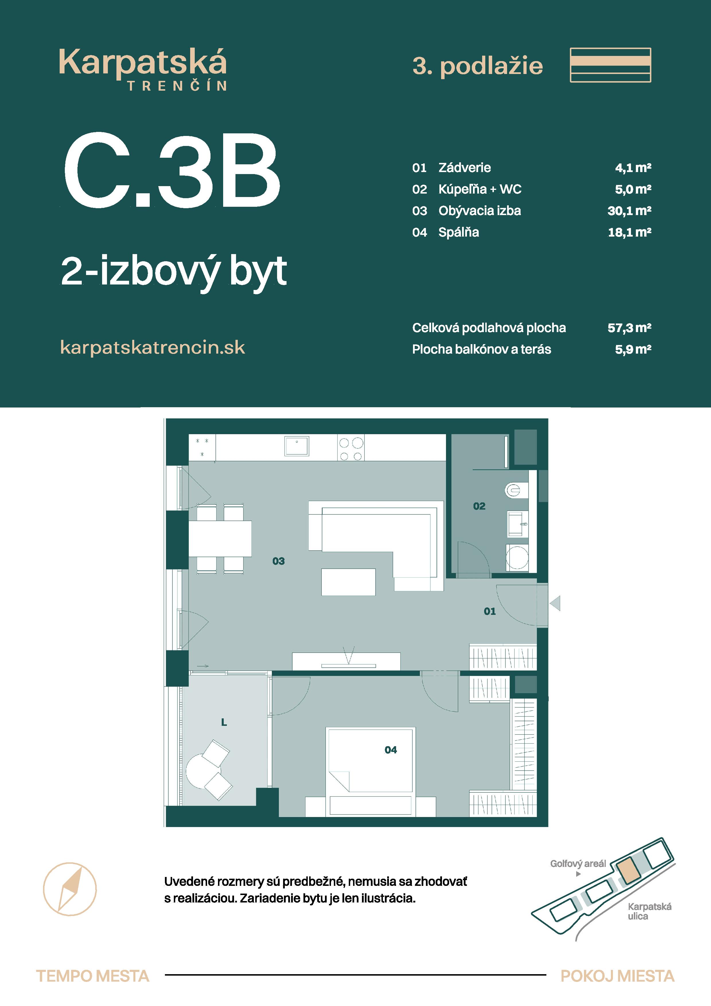 Karpatská Trenčín - C.3B - Pôdorys