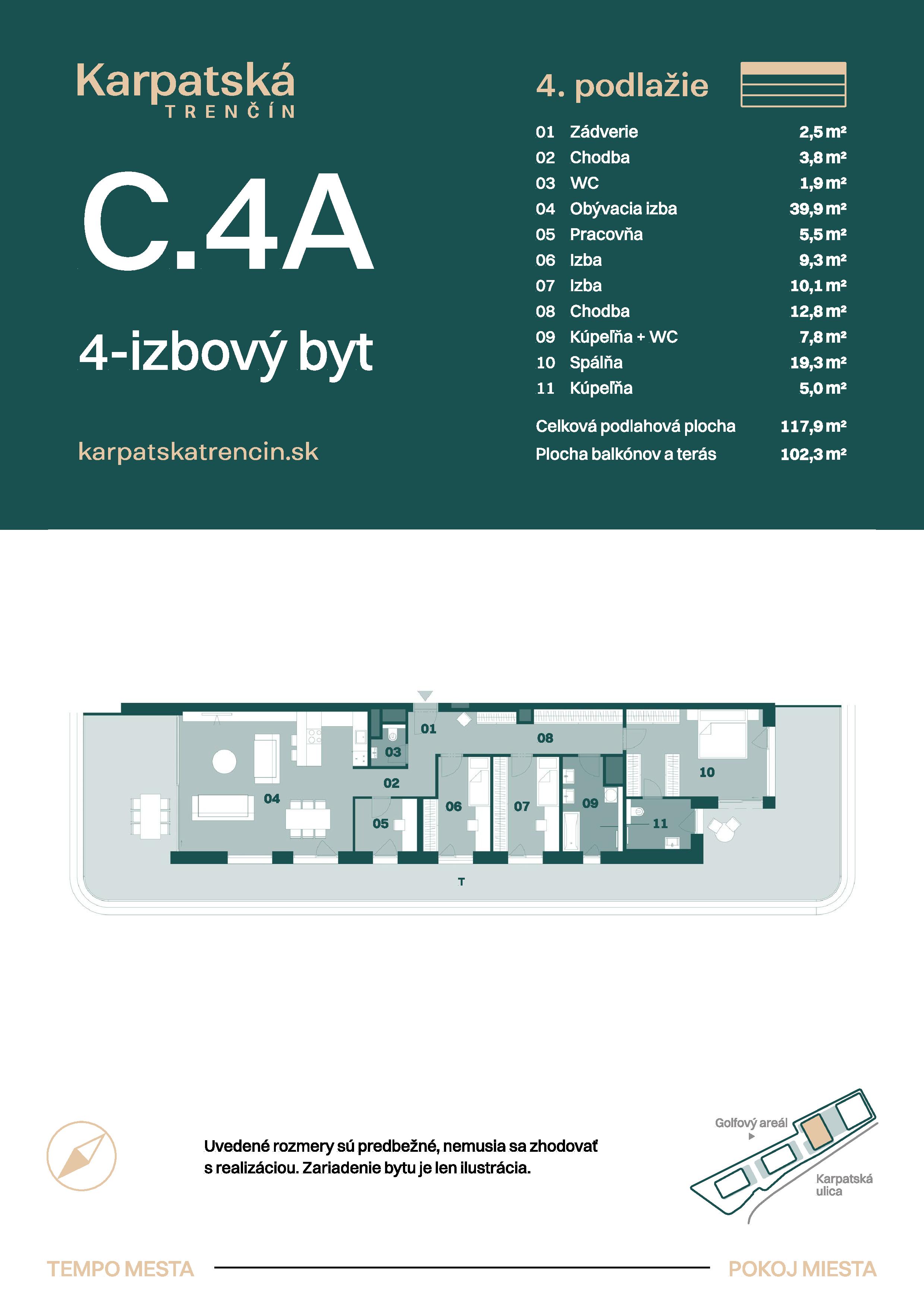 Karpatská Trenčín - C.4A - Pôdorys