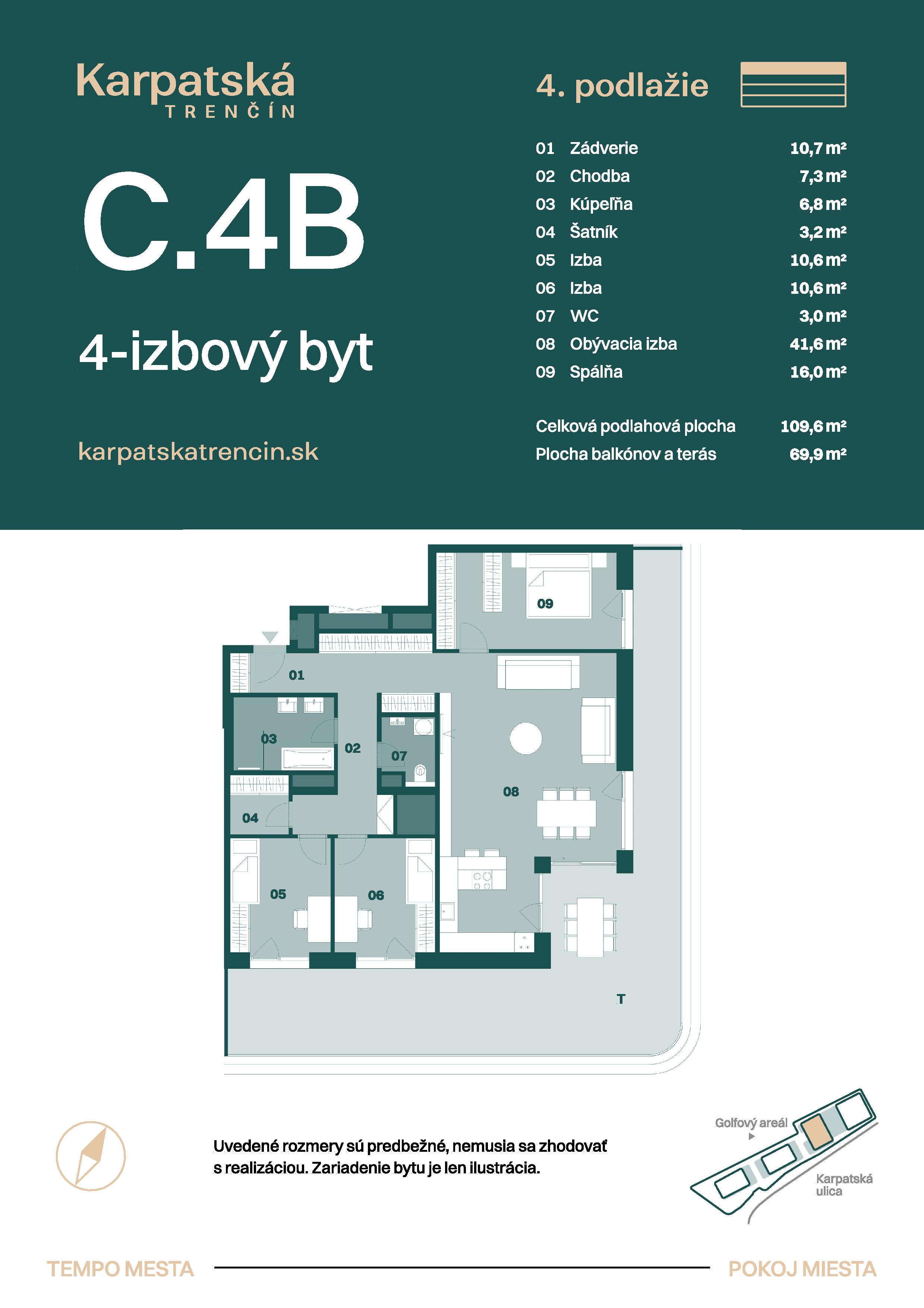 Karpatská Trenčín - C.4B - Pôdorys