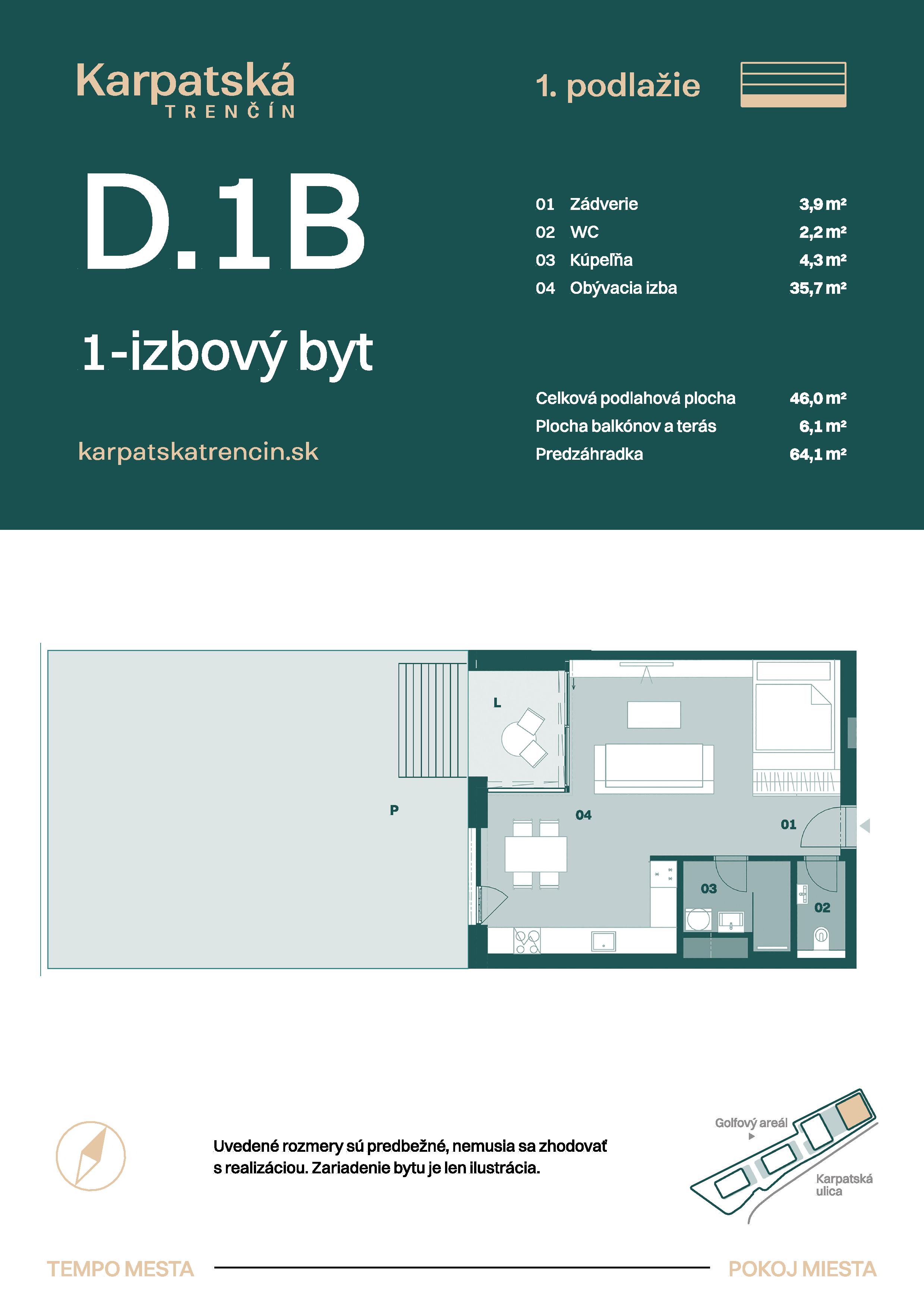 Karpatská Trenčín - D.1B - Pôdorys