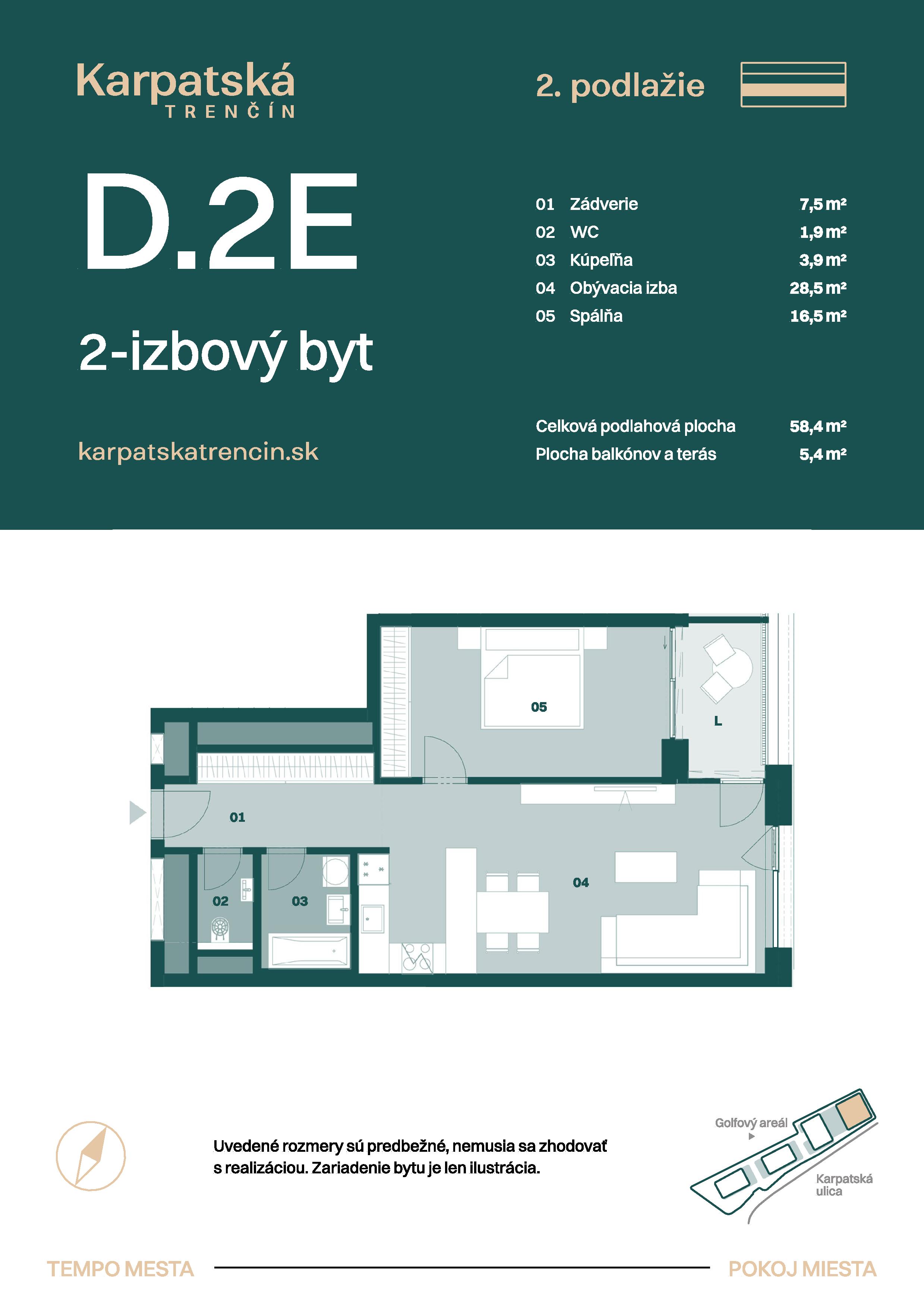 Karpatská Trenčín - D.2E - Pôdorys