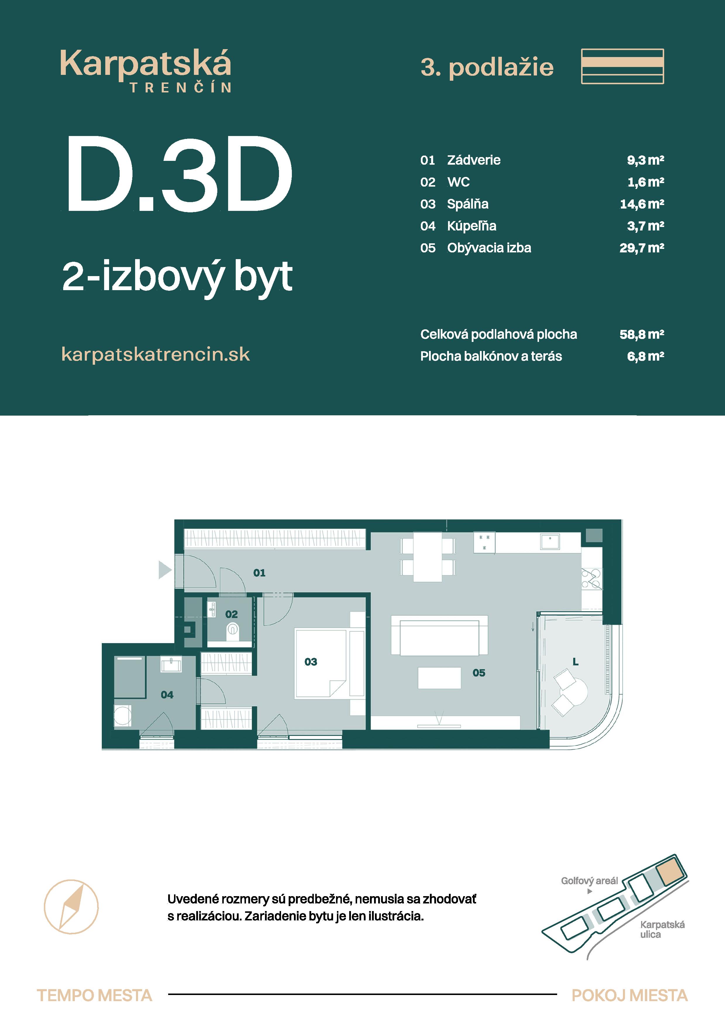Karpatská Trenčín - D.3D - Pôdorys