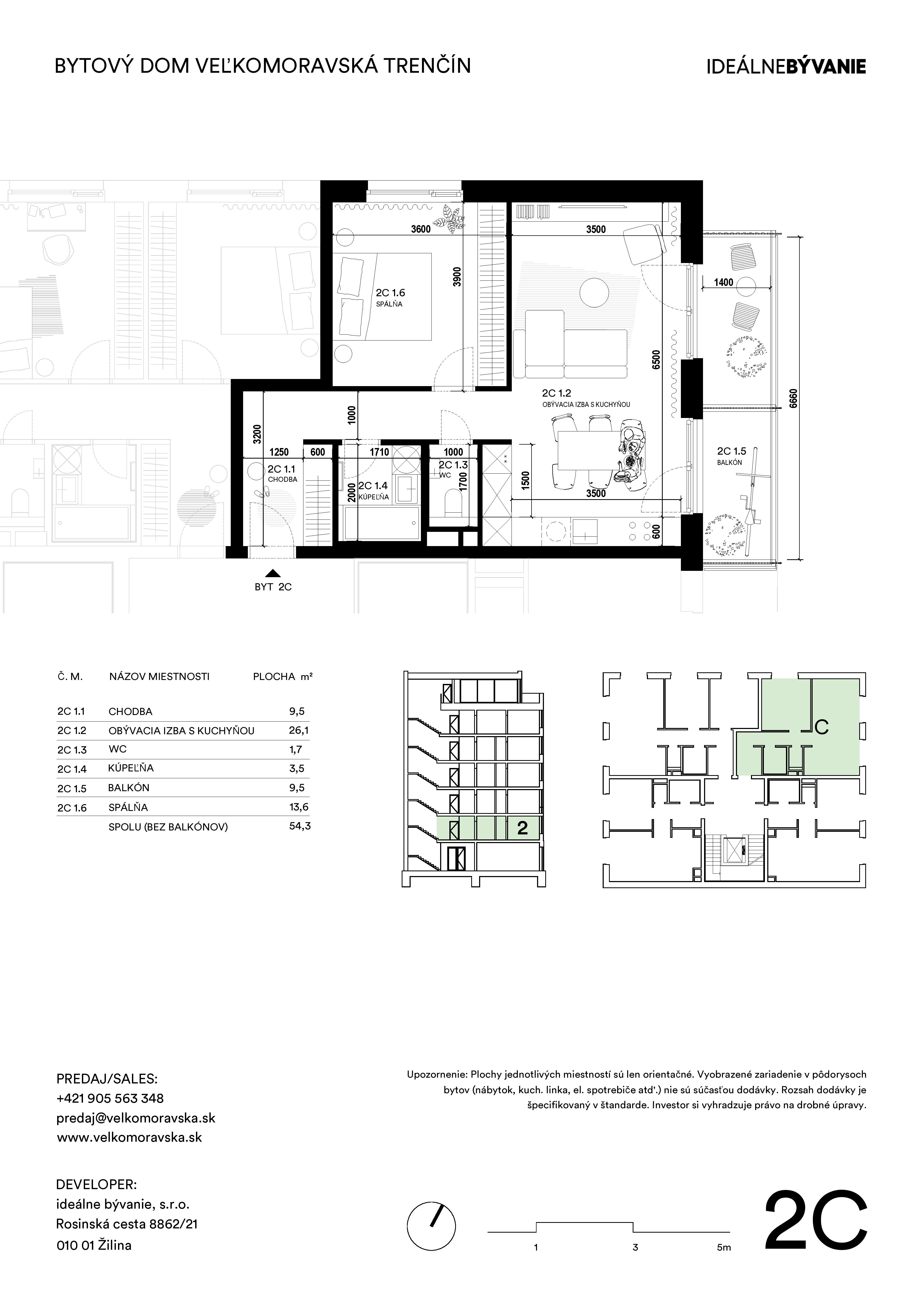 Trenčín Veľkomoravská - 2C - Pôdorys