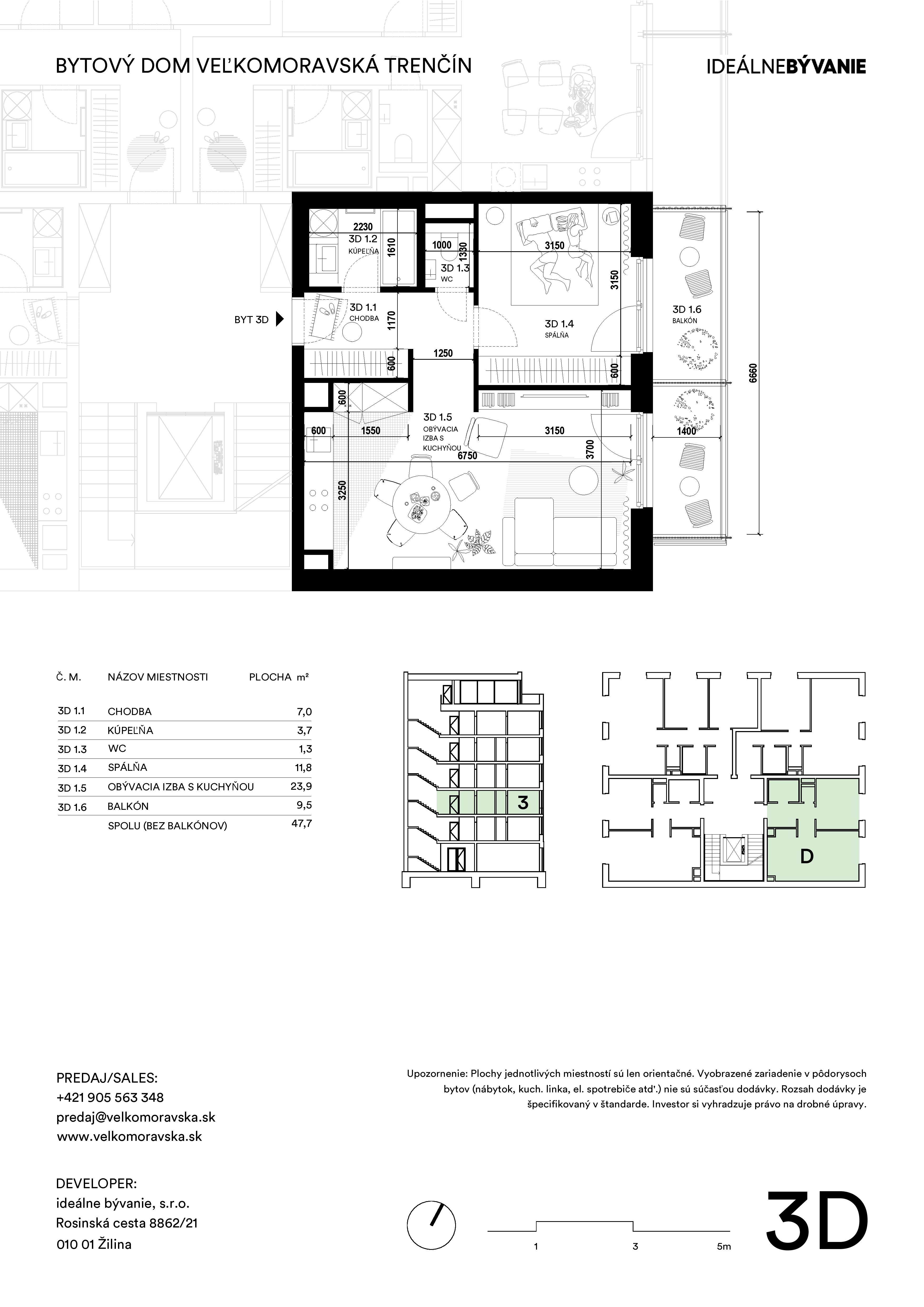Trenčín Veľkomoravská - 3D - Pôdorys