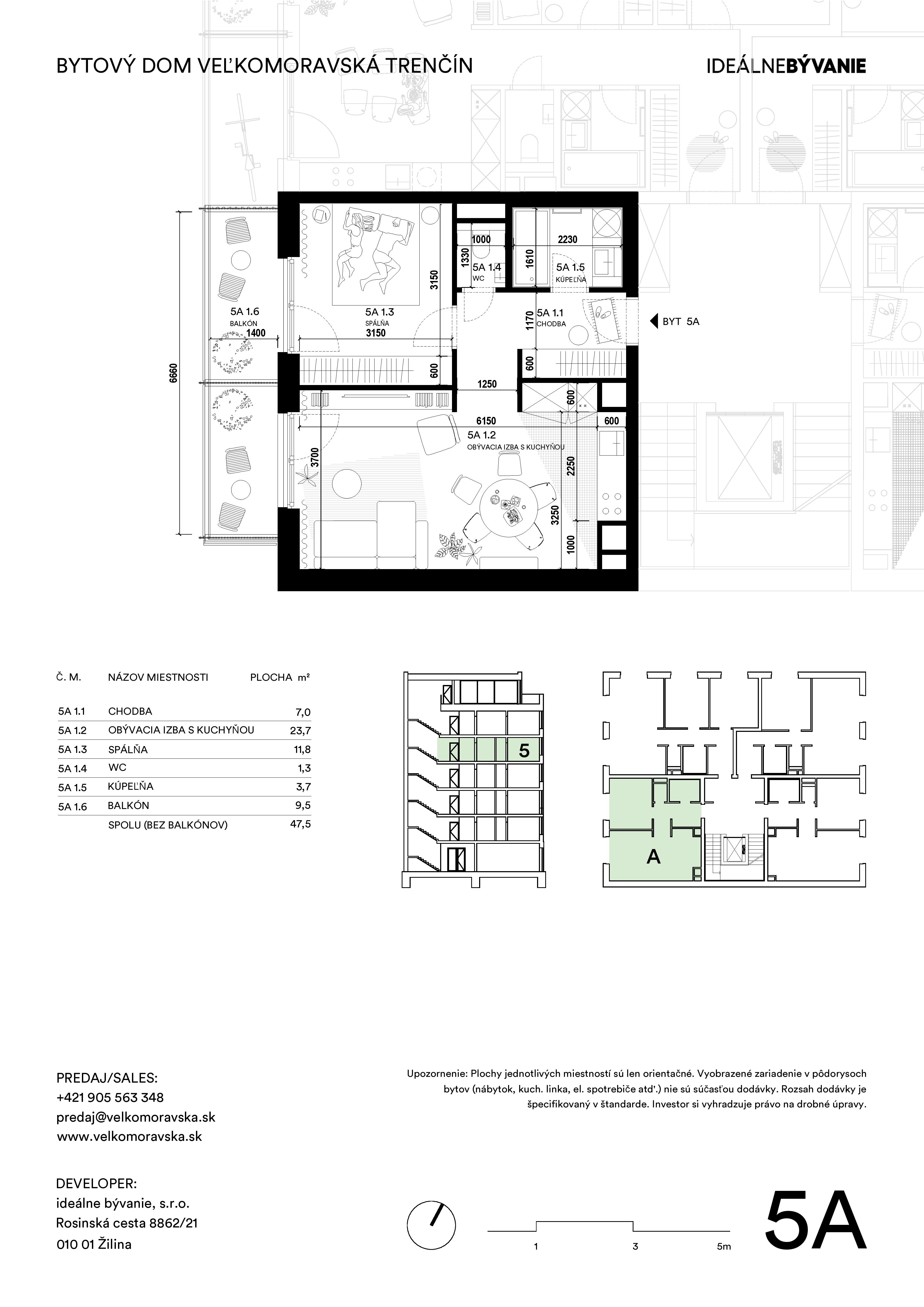 Trenčín Veľkomoravská - 5A - Pôdorys