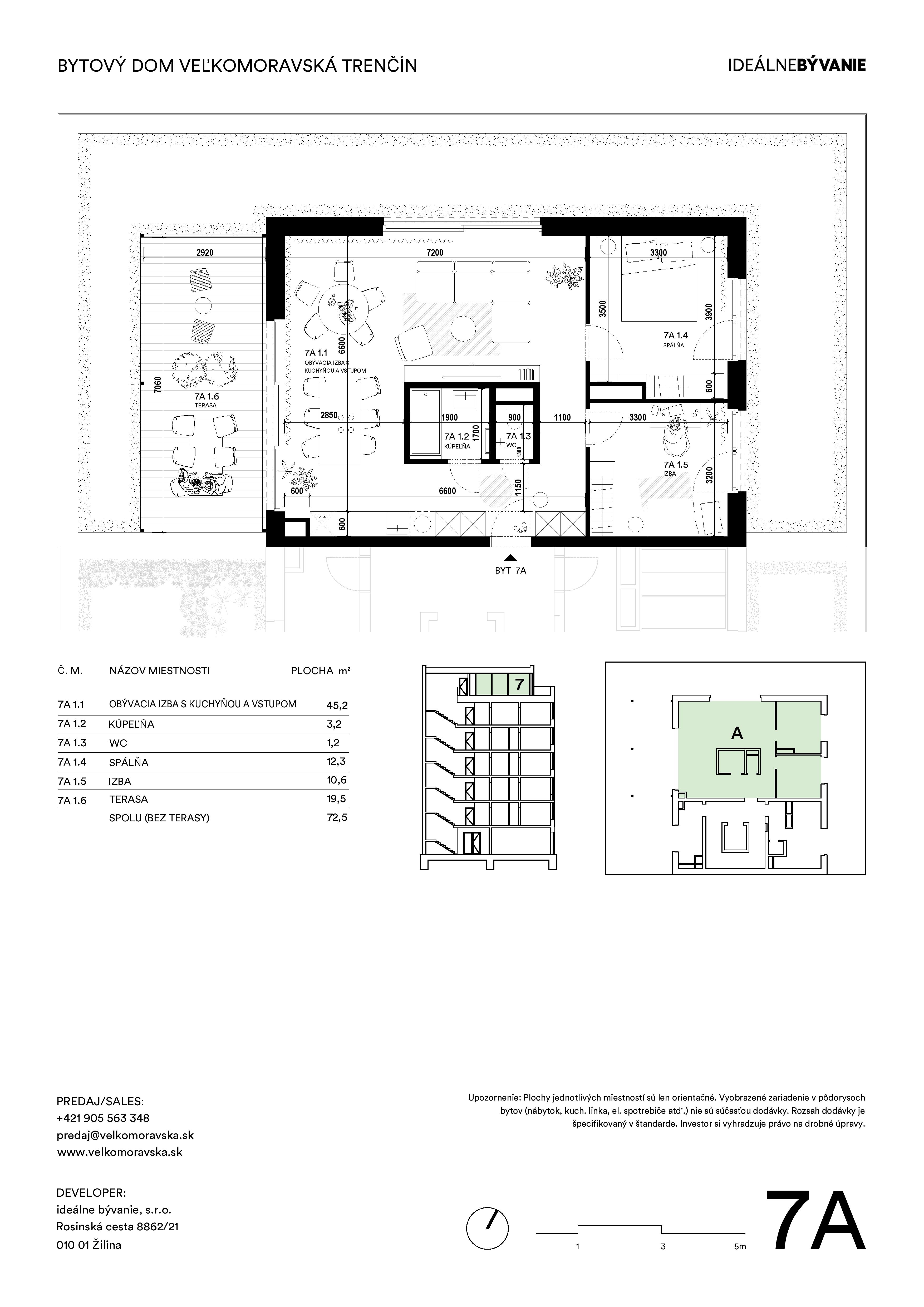 Trenčín Veľkomoravská - 7A - Pôdorys