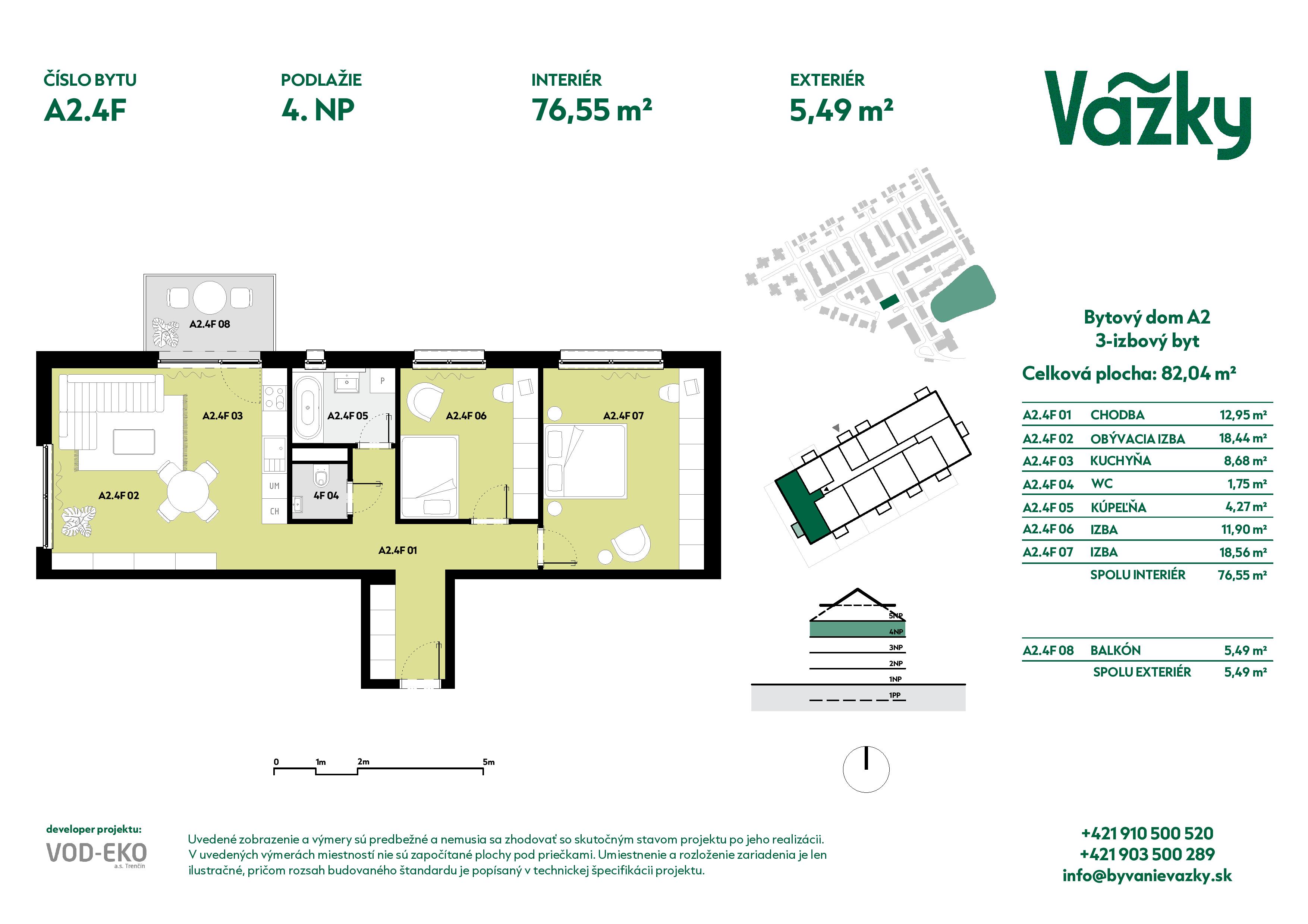 Vážky - A2.4F - Pôdorys
