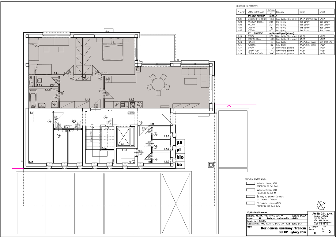 Vila Kuzmány - 1 - Pôdorys