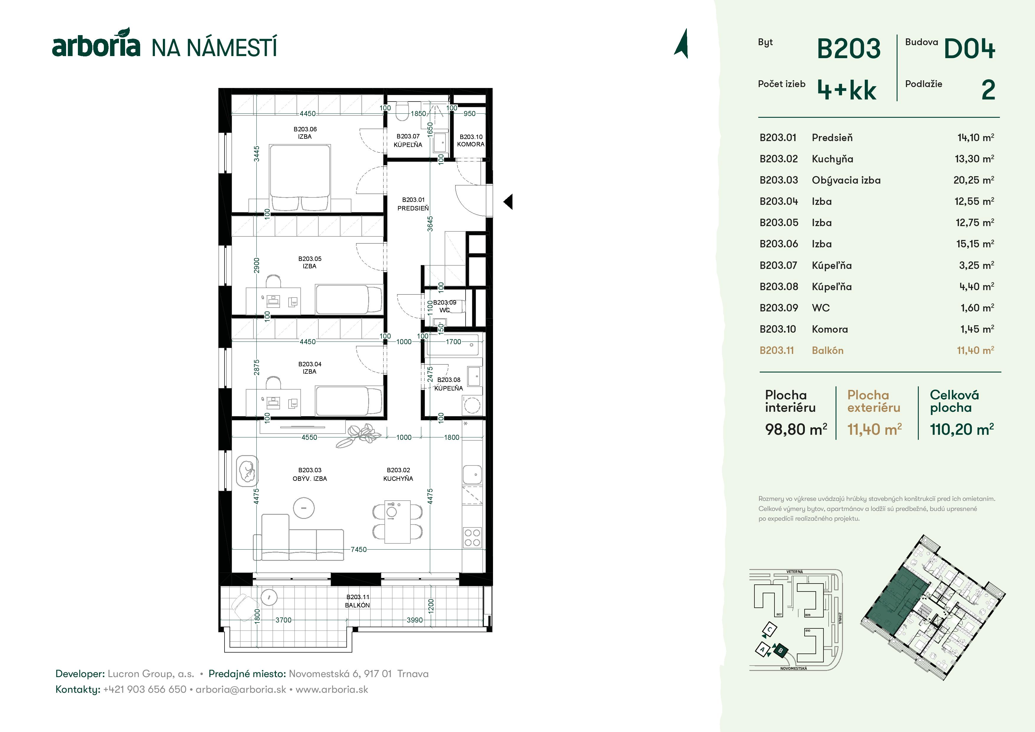 Arboria - B203 - Pôdorys