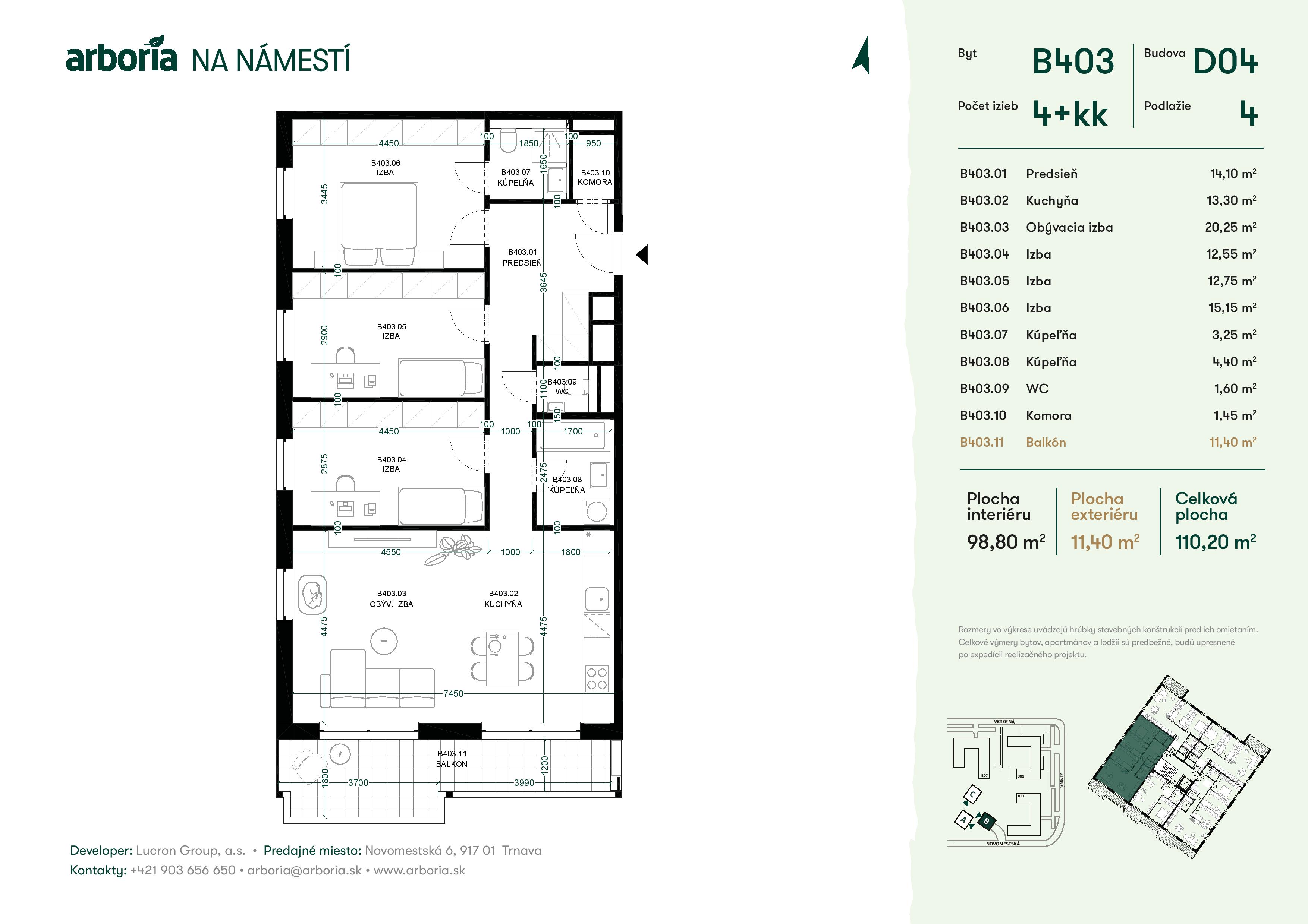 Arboria - B403 - Pôdorys