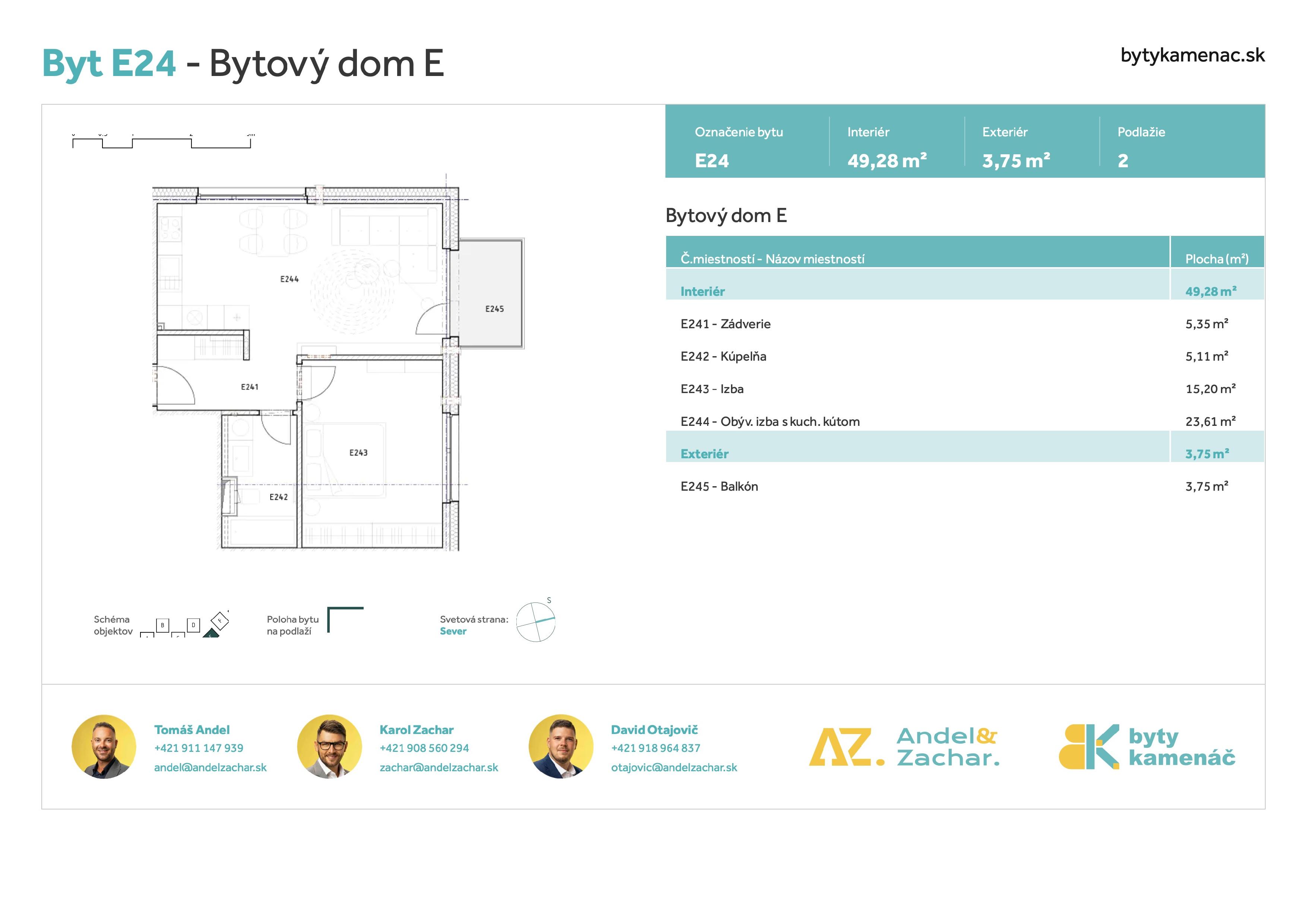 Byty Kamenáč - E24 - Pôdorys