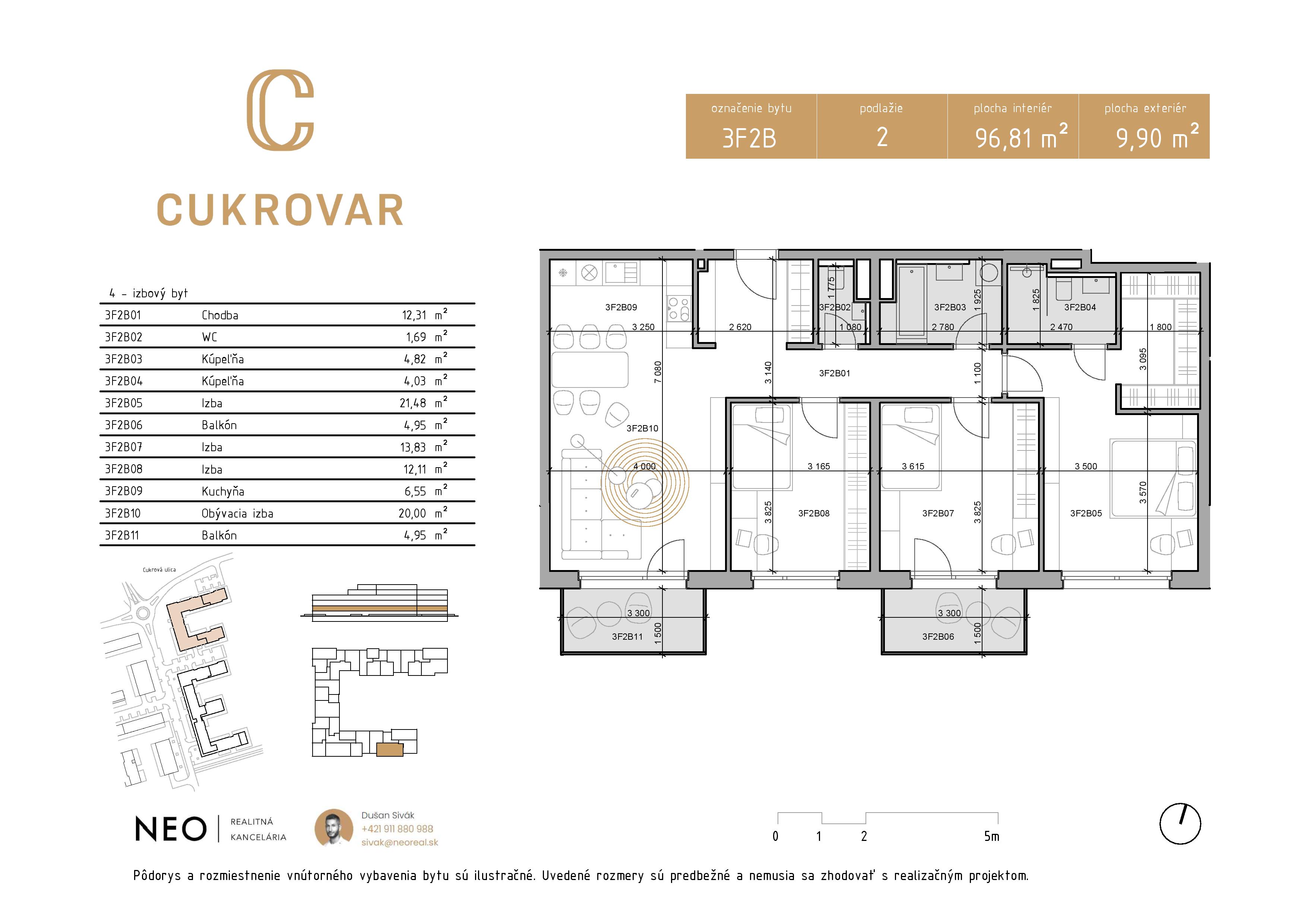 Cukrovar - 3F2B - Pôdorys