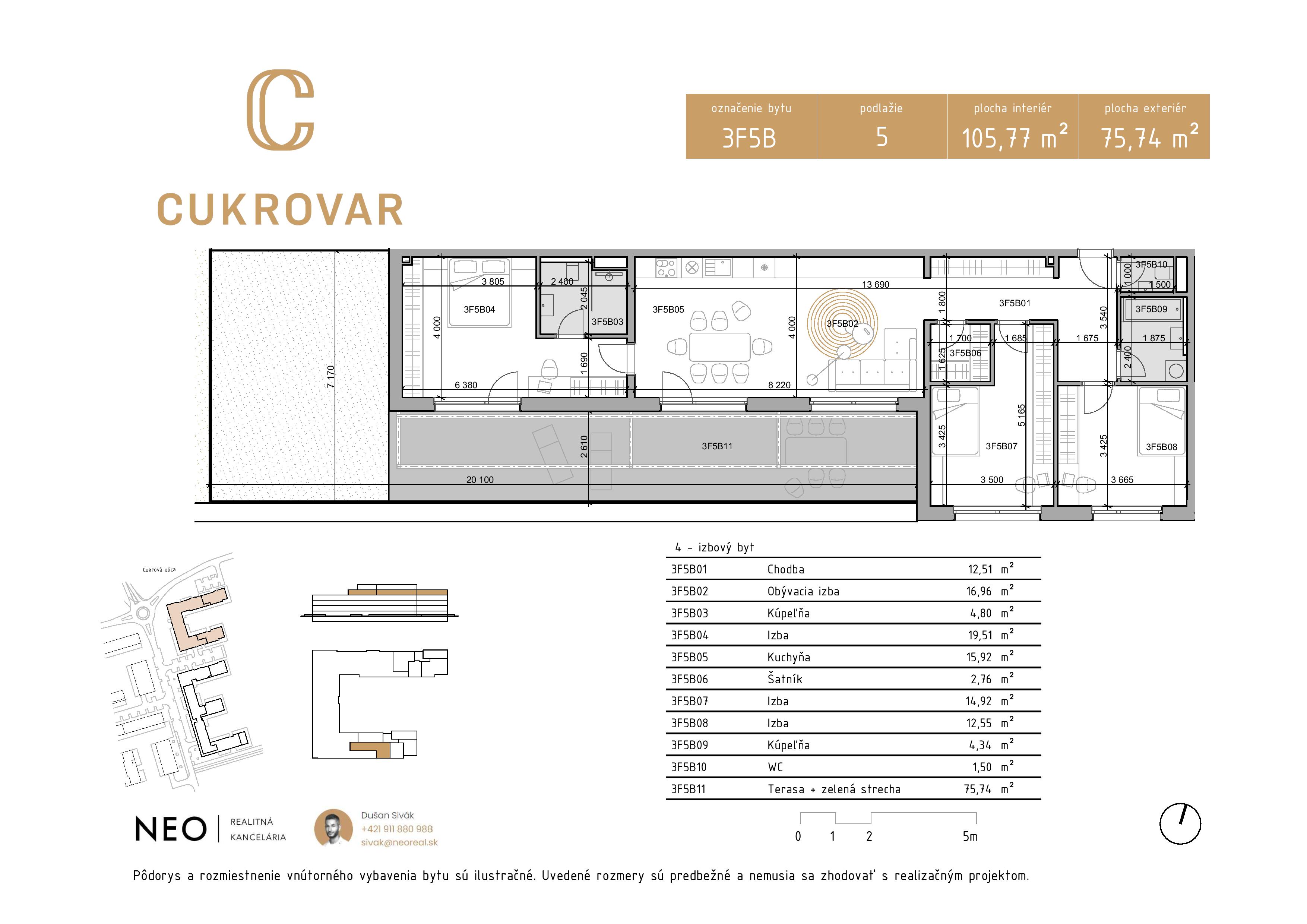 Cukrovar - 3F5B - Pôdorys