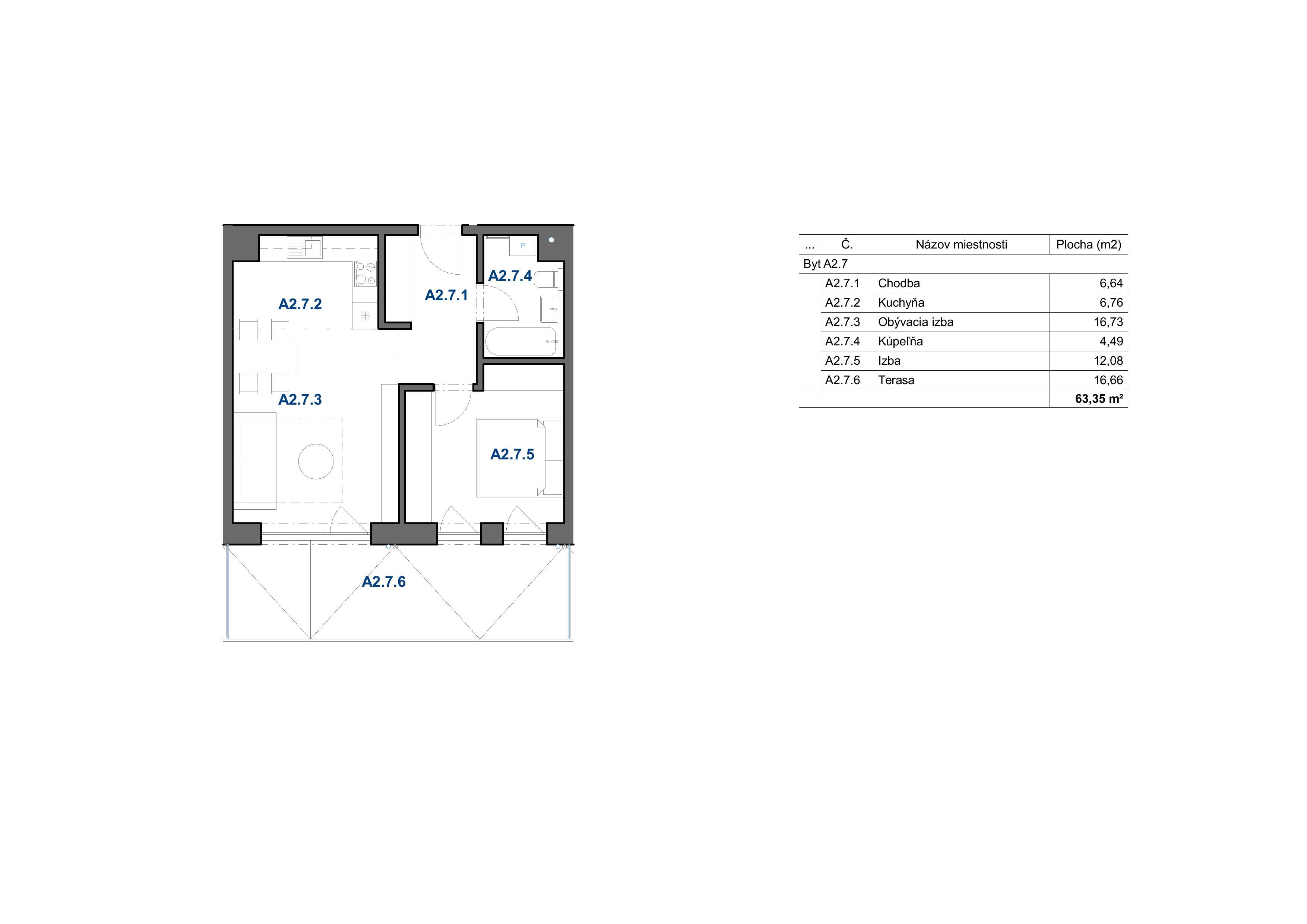Levan Trnava - A2.7 (2i) - Pôdorys