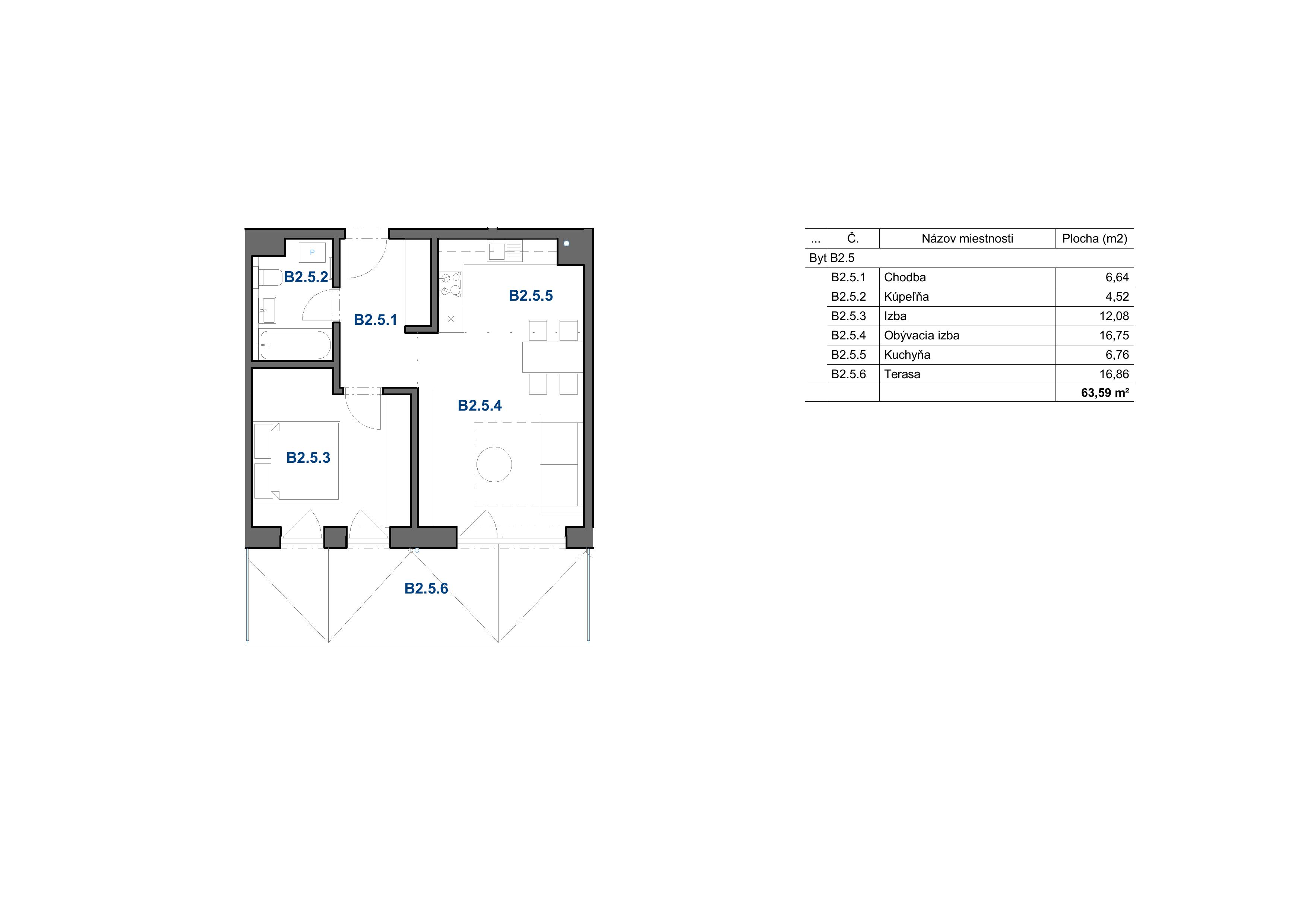Levan Trnava - B2.5 (2i) - Pôdorys