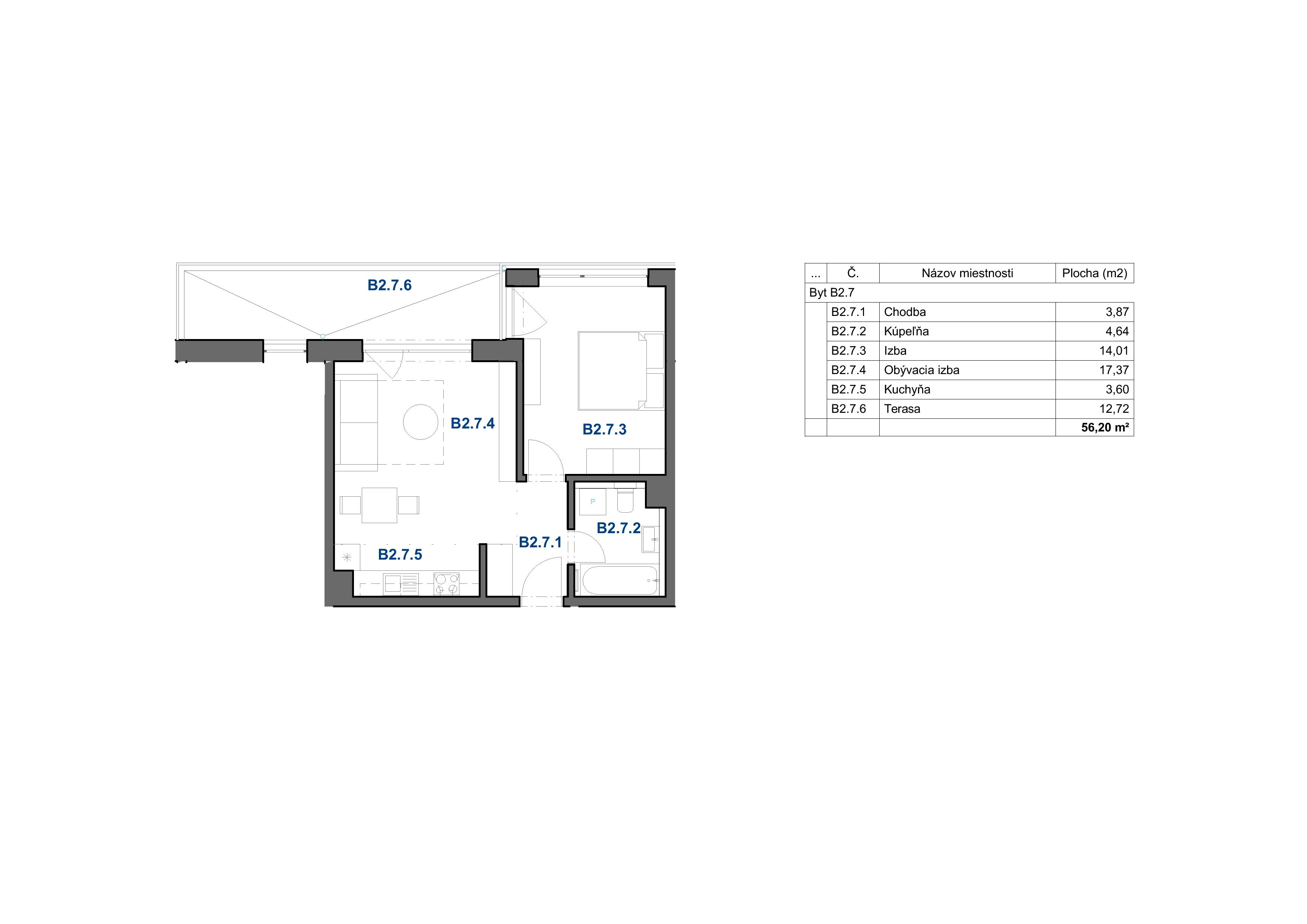 Levan Trnava - B2.7 (2i) - Pôdorys