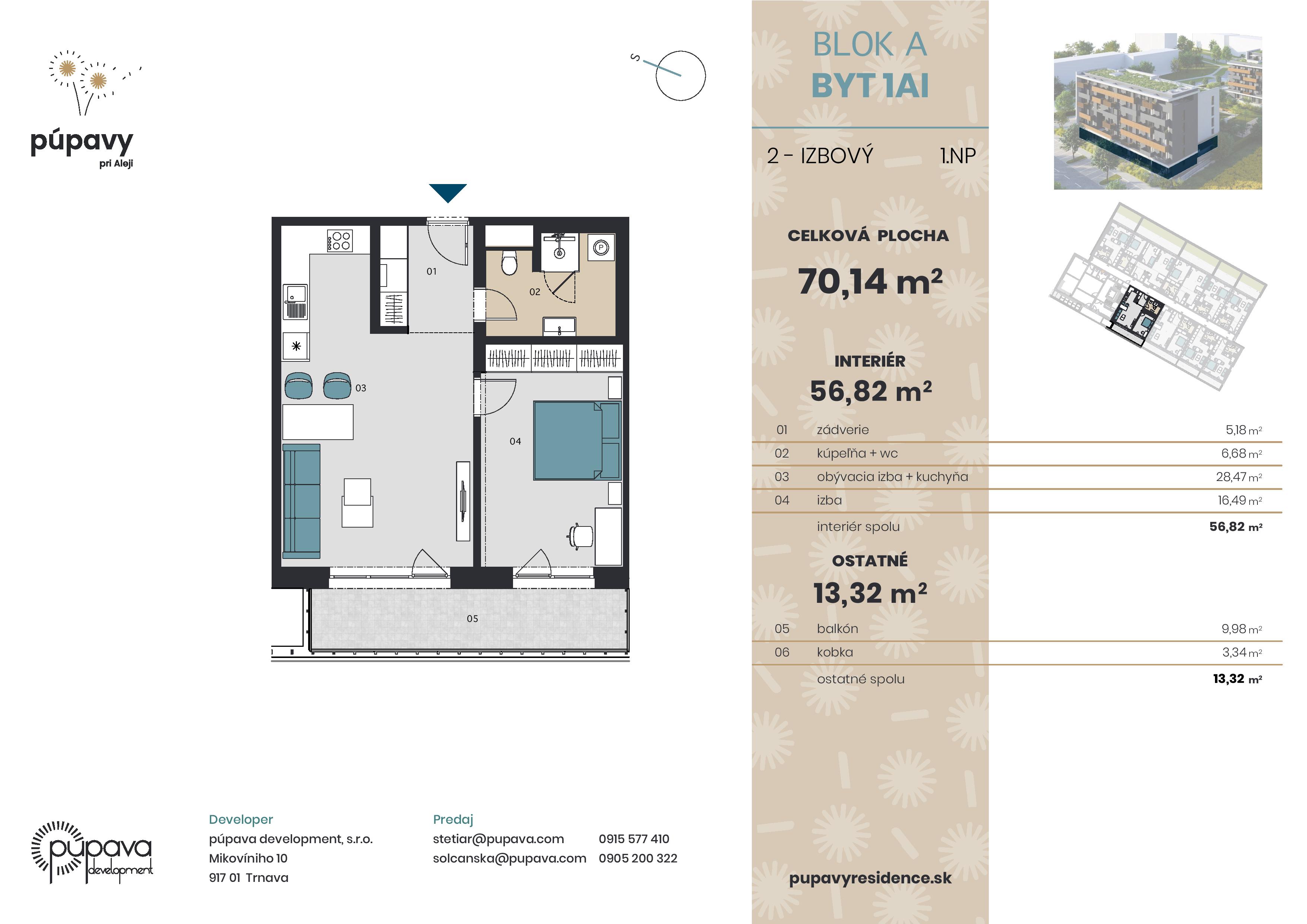 púpavy pri Aleji - 1AI - Pôdorys
