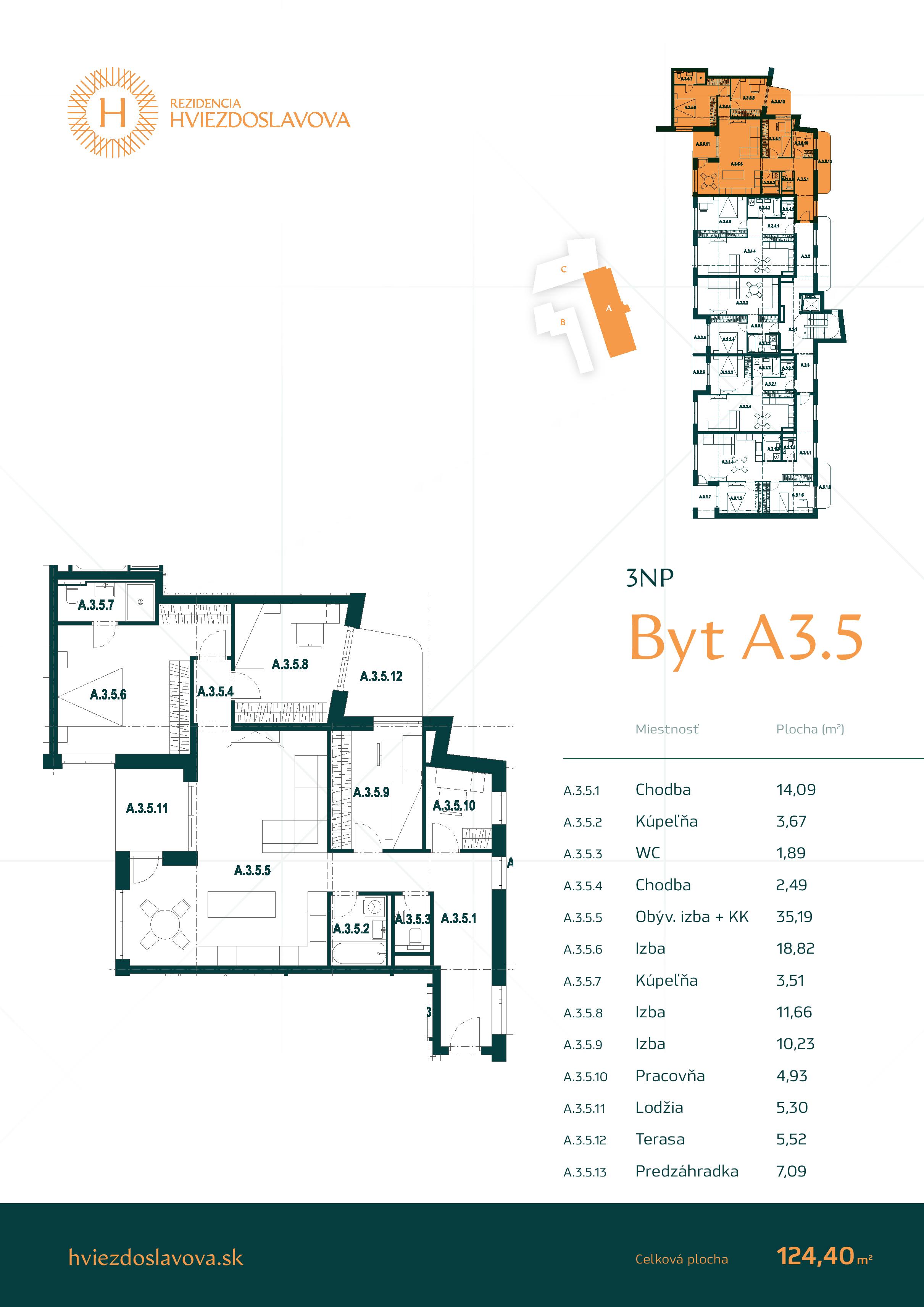 Rezidencia Hviezdoslavova - A3.5 - Pôdorys