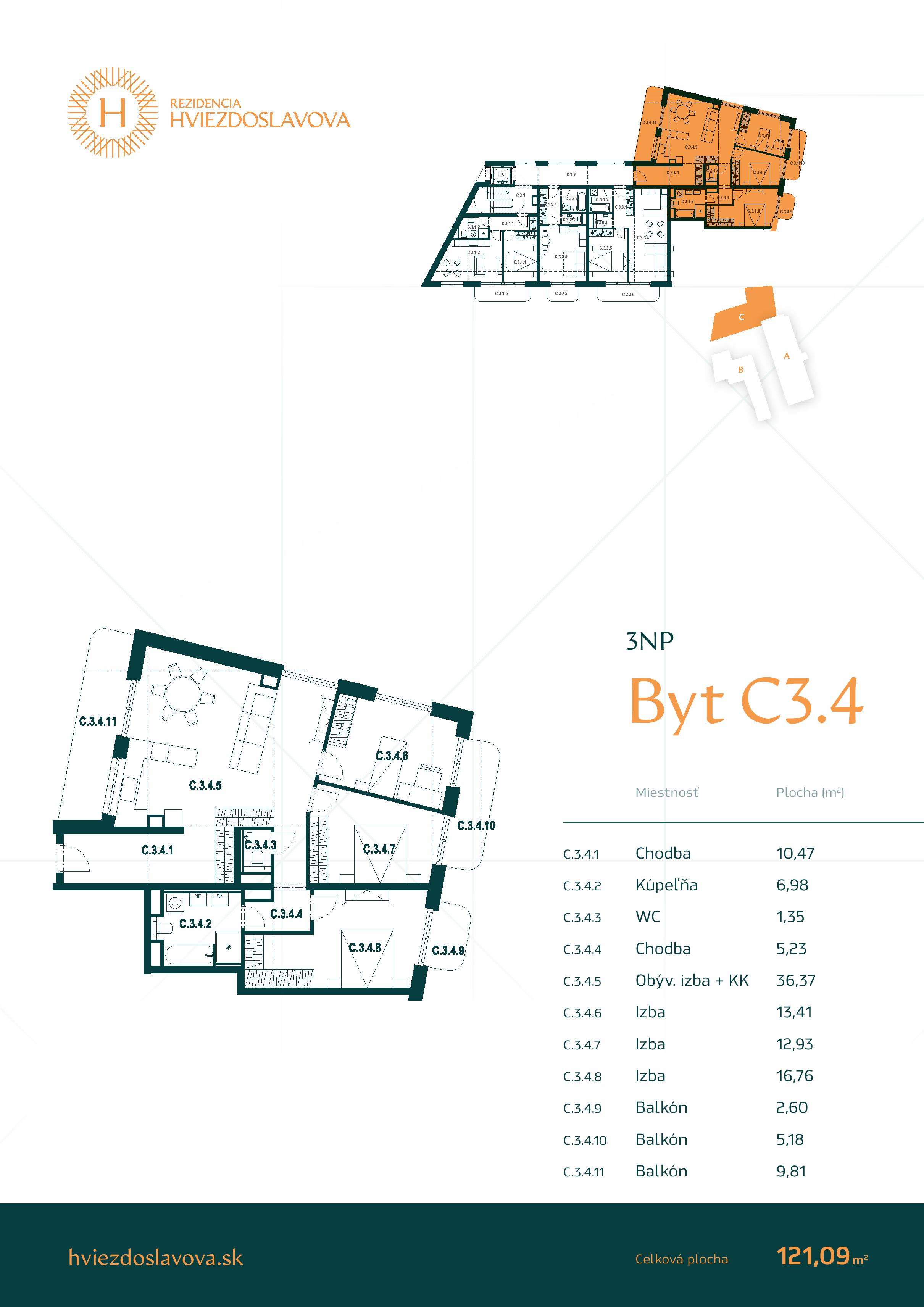 Rezidencia Hviezdoslavova - C3.4 - Pôdorys