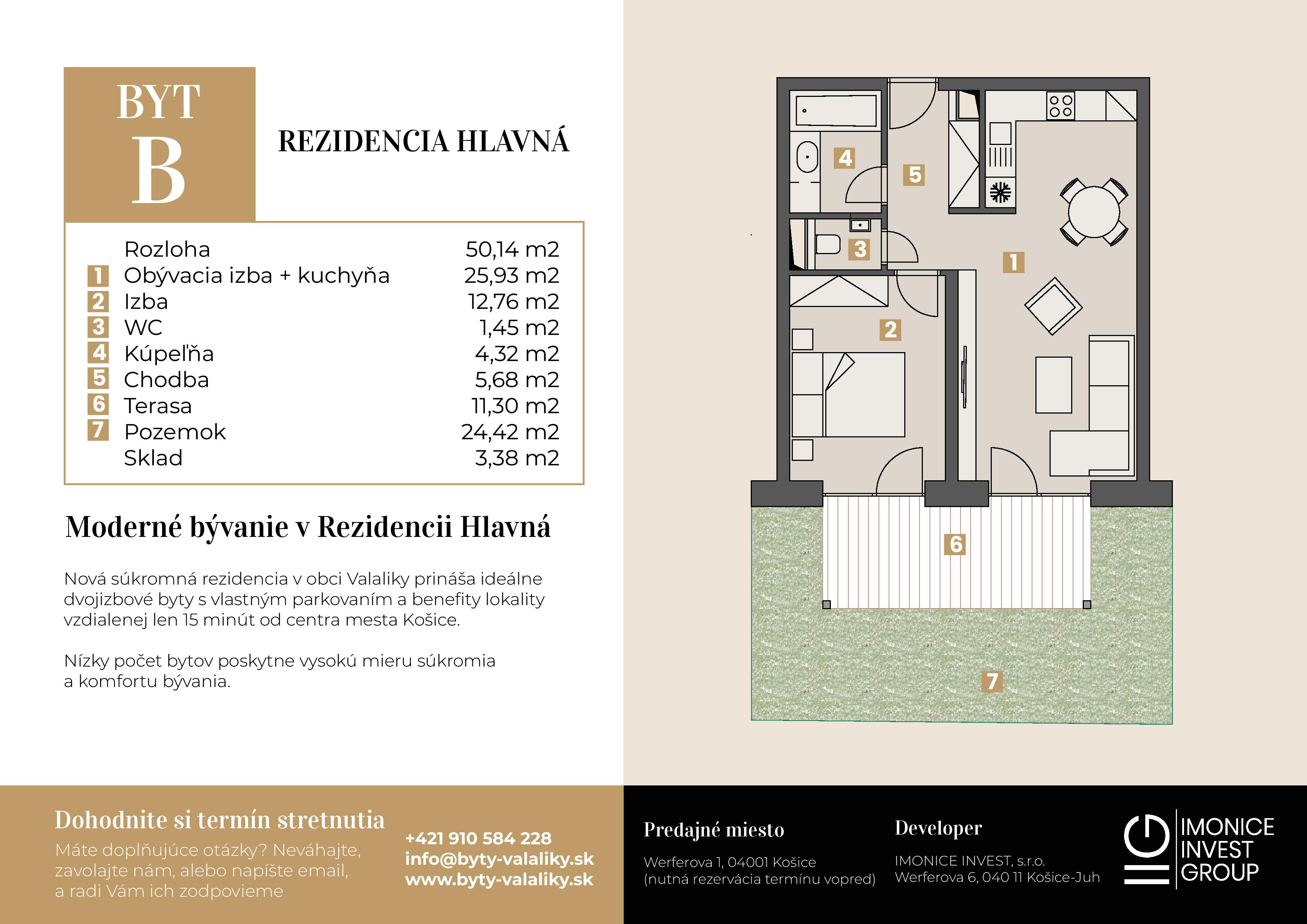 Rezidencii Hlavná - B - Pôdorys