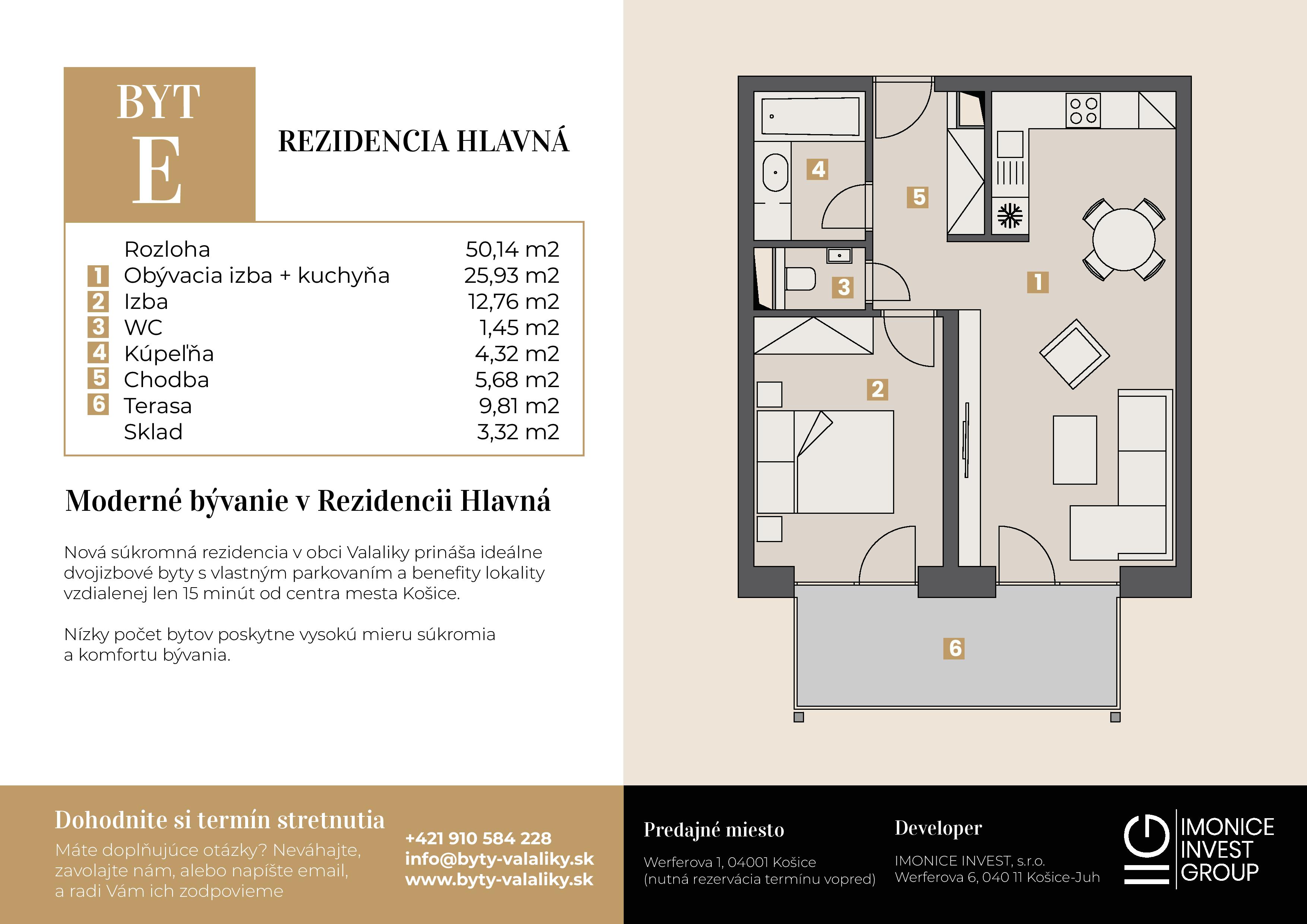 Rezidencii Hlavná - E - Pôdorys