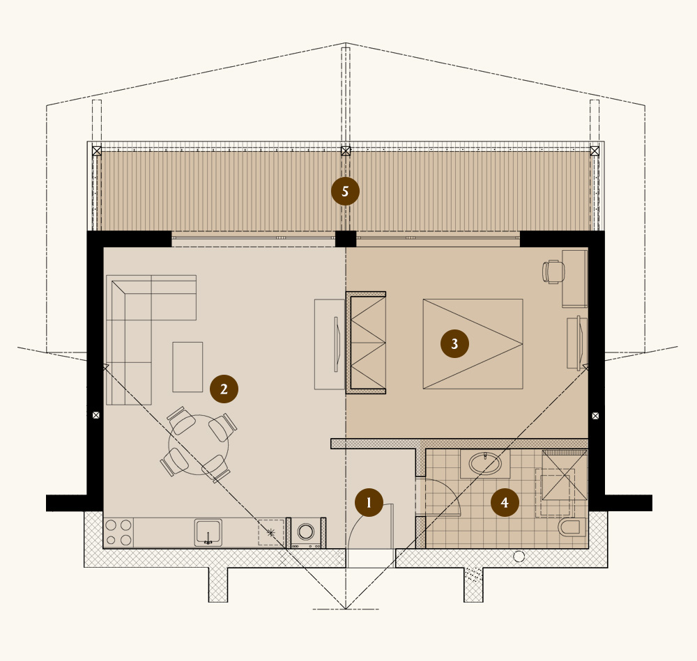 Golf Chalet - 5.22 - Pôdorys