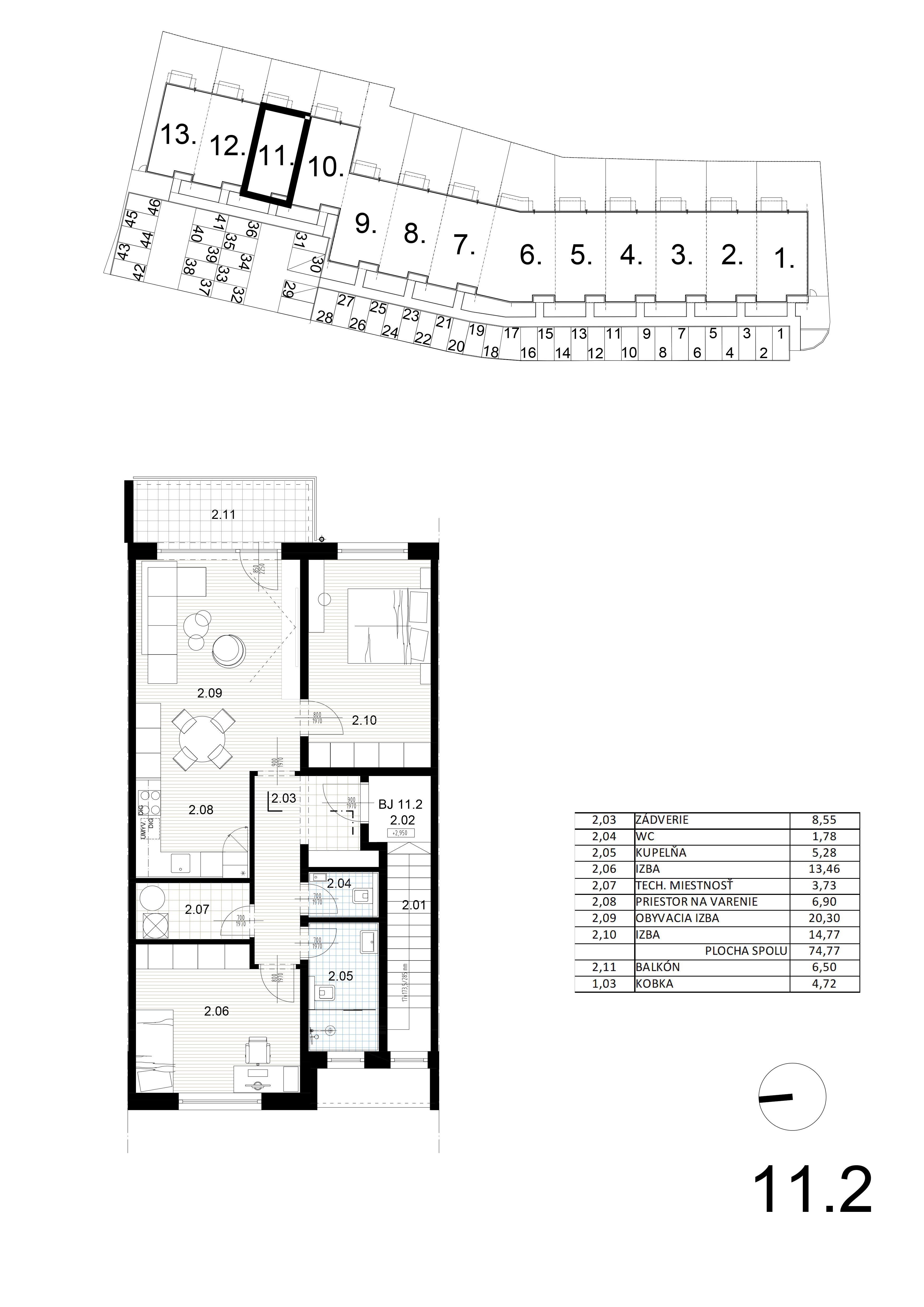 Bývanie pri mlyne - 11.2 - Pôdorys