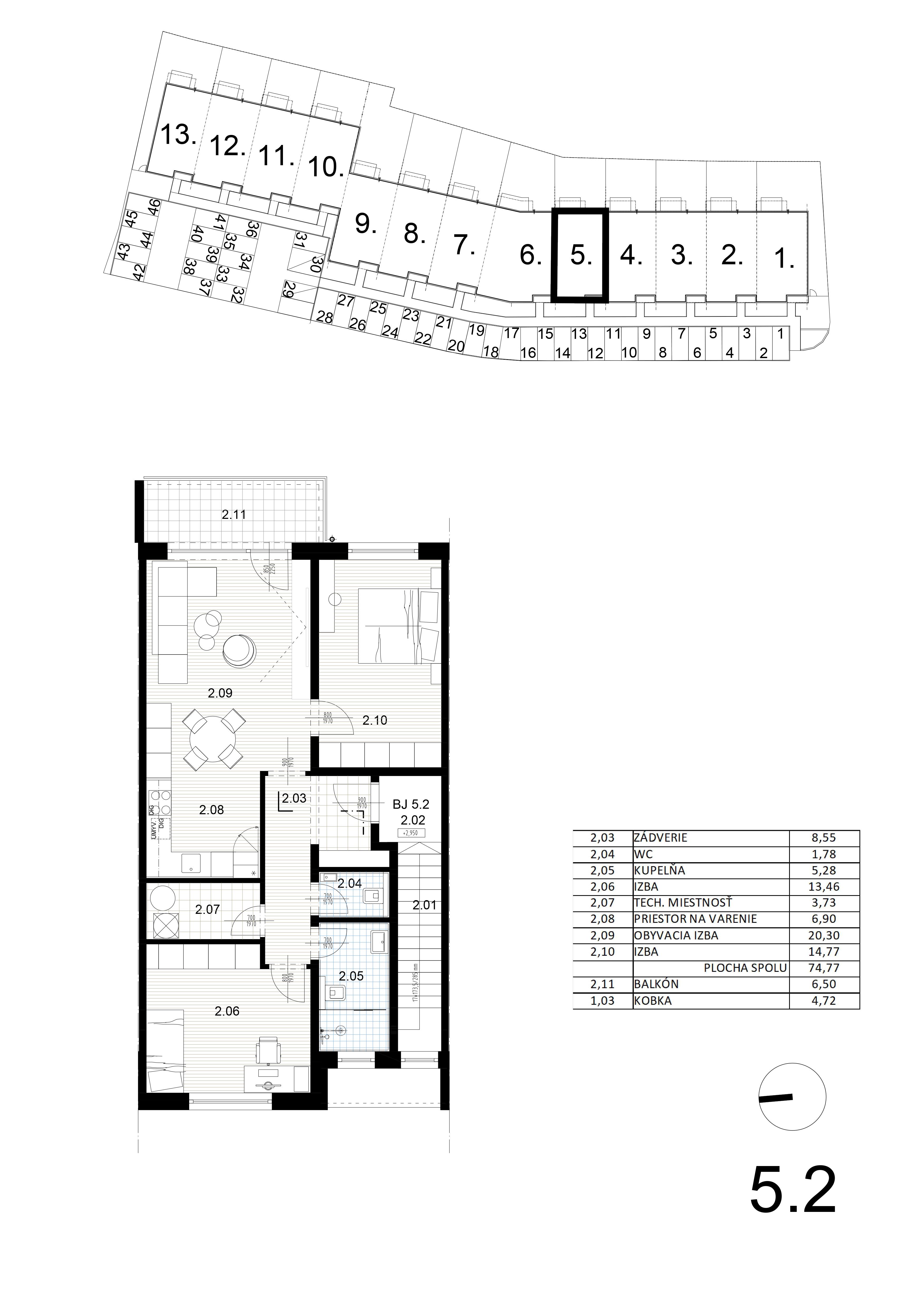 Bývanie pri mlyne - 5.2 - Pôdorys