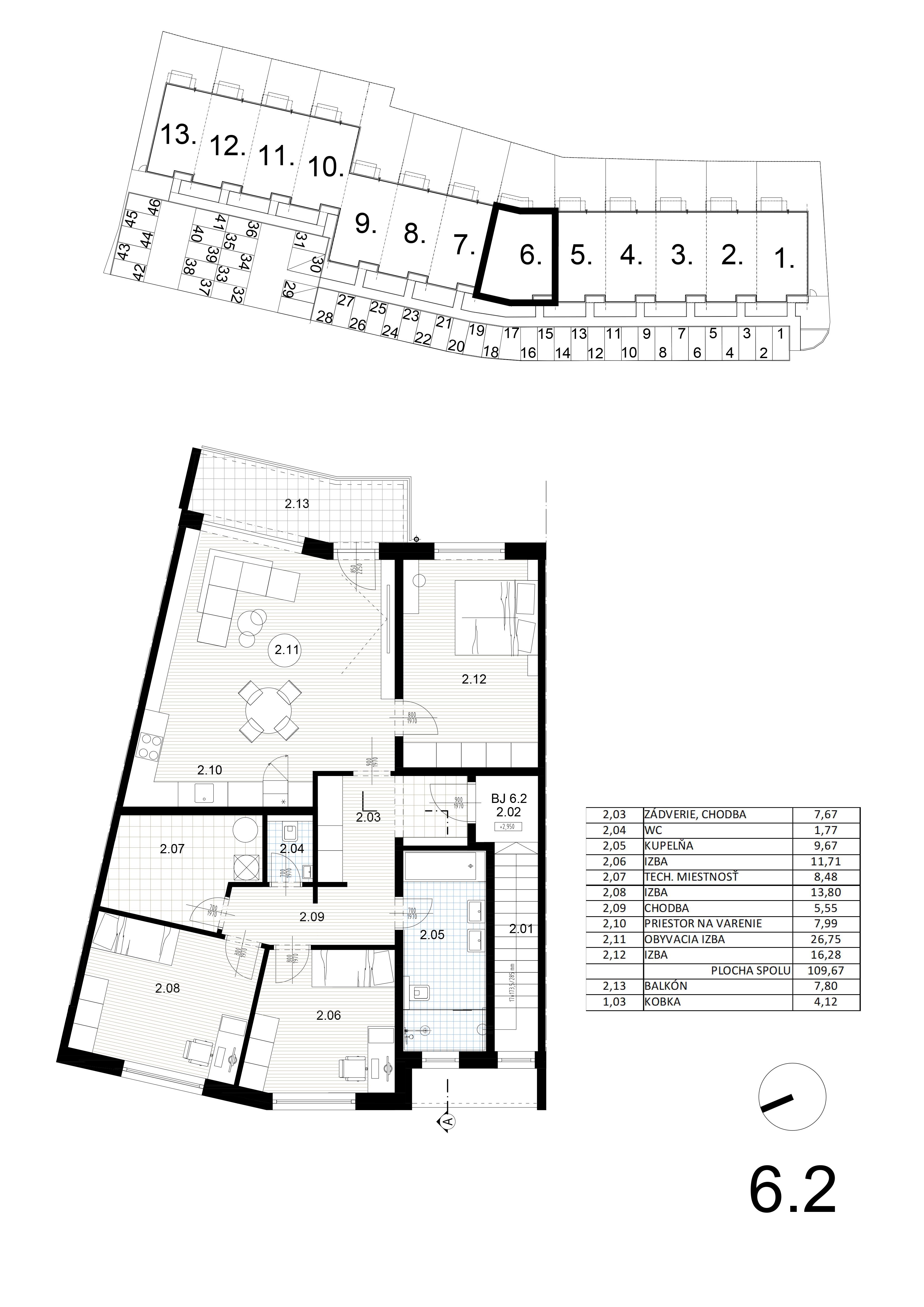 Bývanie pri mlyne - 6.2 - Pôdorys