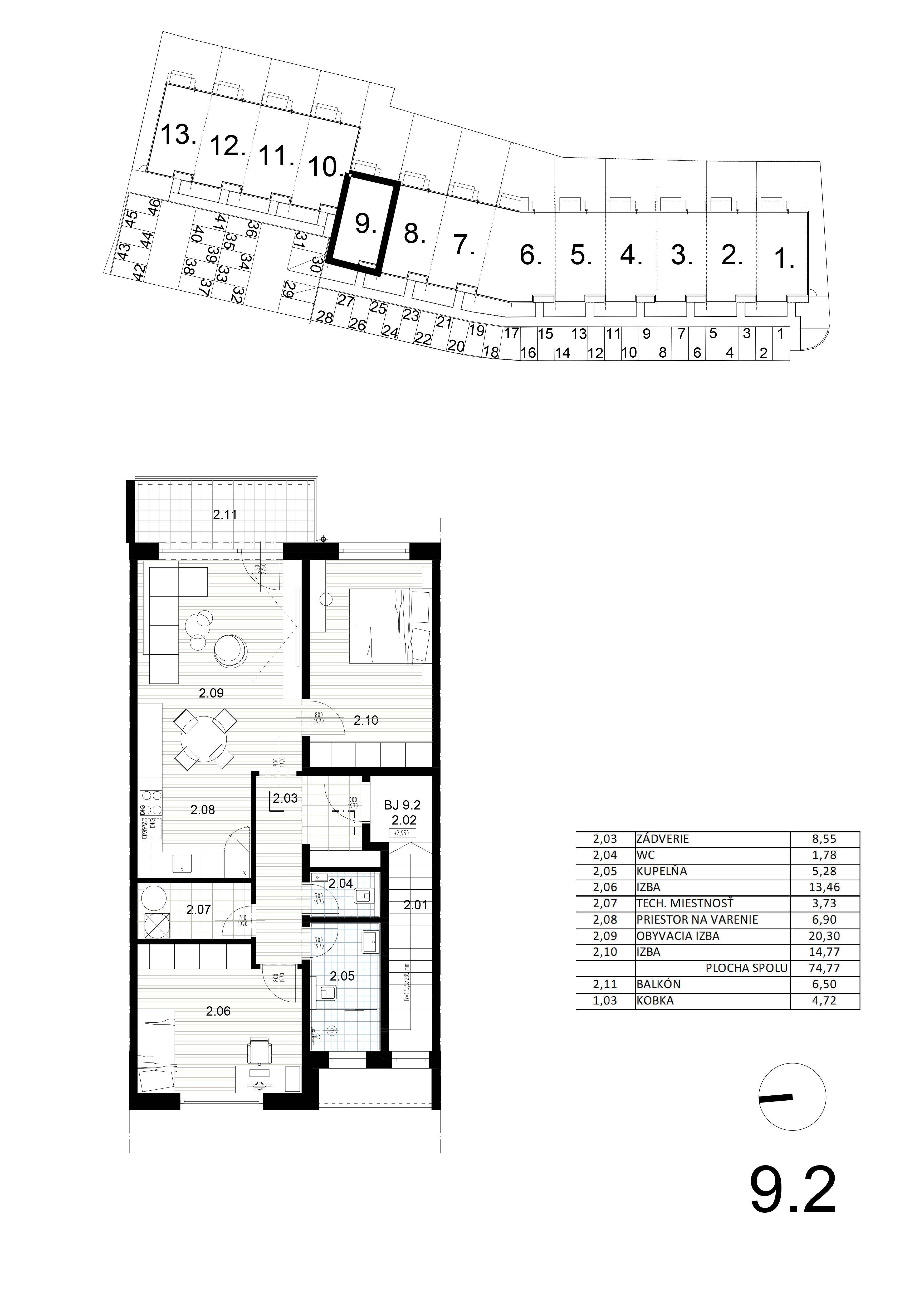 Bývanie pri mlyne - 9.2 - Pôdorys