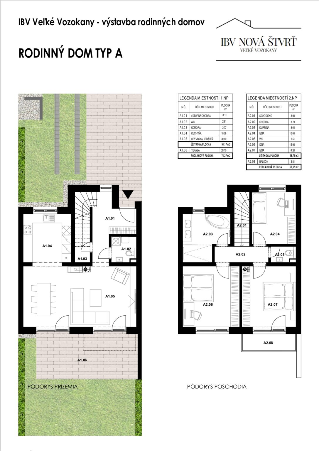 IBV Nová štvrť - A8 - Pôdorys
